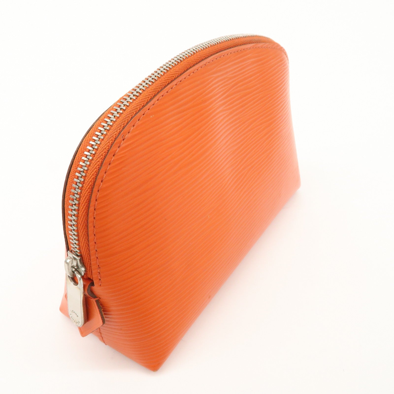 Louis Vuitton Epi Pochette Cosmetic PM Pouch Pimont Orange M40642 Used