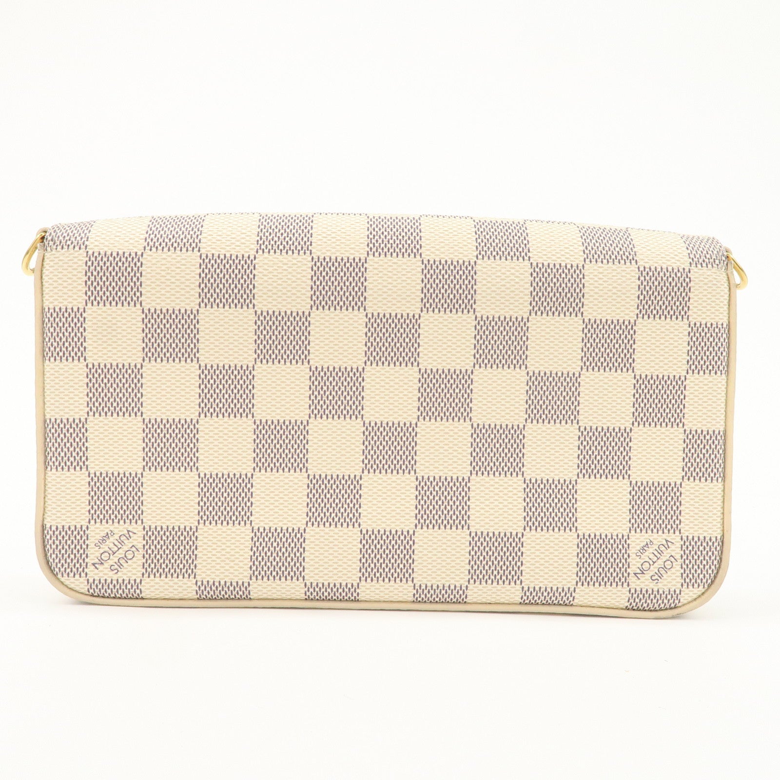 Louis Vuitton Damier Azur Pochette Félicie Clutch Bag Ivory N63106 Used