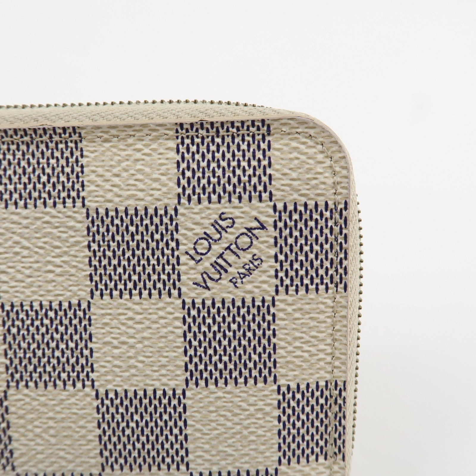 Louis Vuitton Damier Azur Zippy Coin Purse Coin Case Ivory N63069 Used