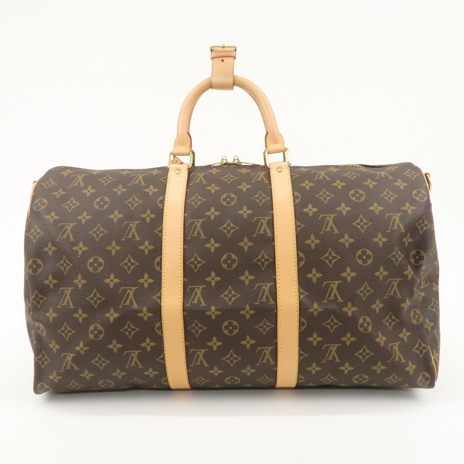 Louis Vuitton Monogram Keep All Bandouliere 50 Boston Bag Brown M41416 Used