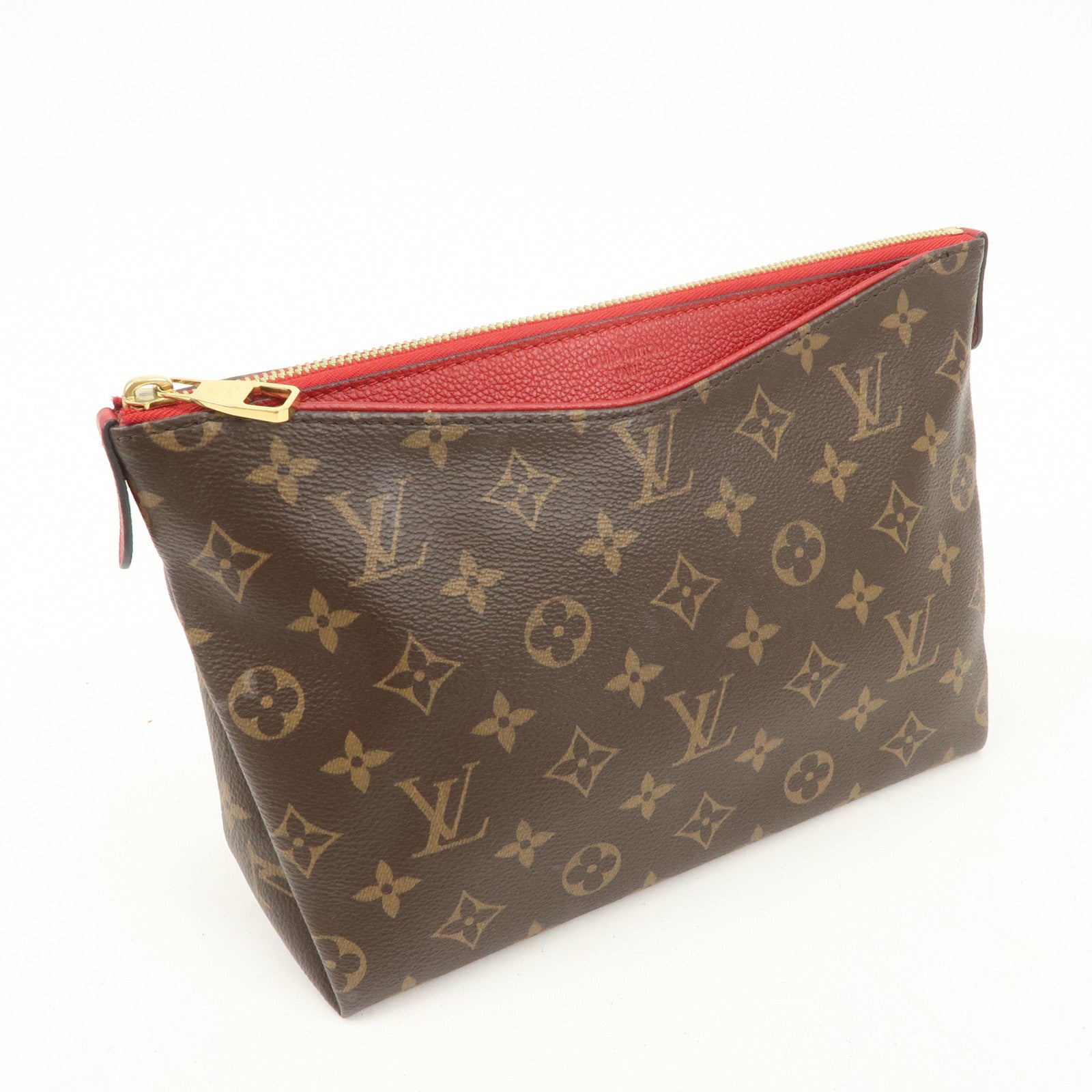 Louis Vuitton Monogram Pallas Beauty Case Brown Red M64123 Used