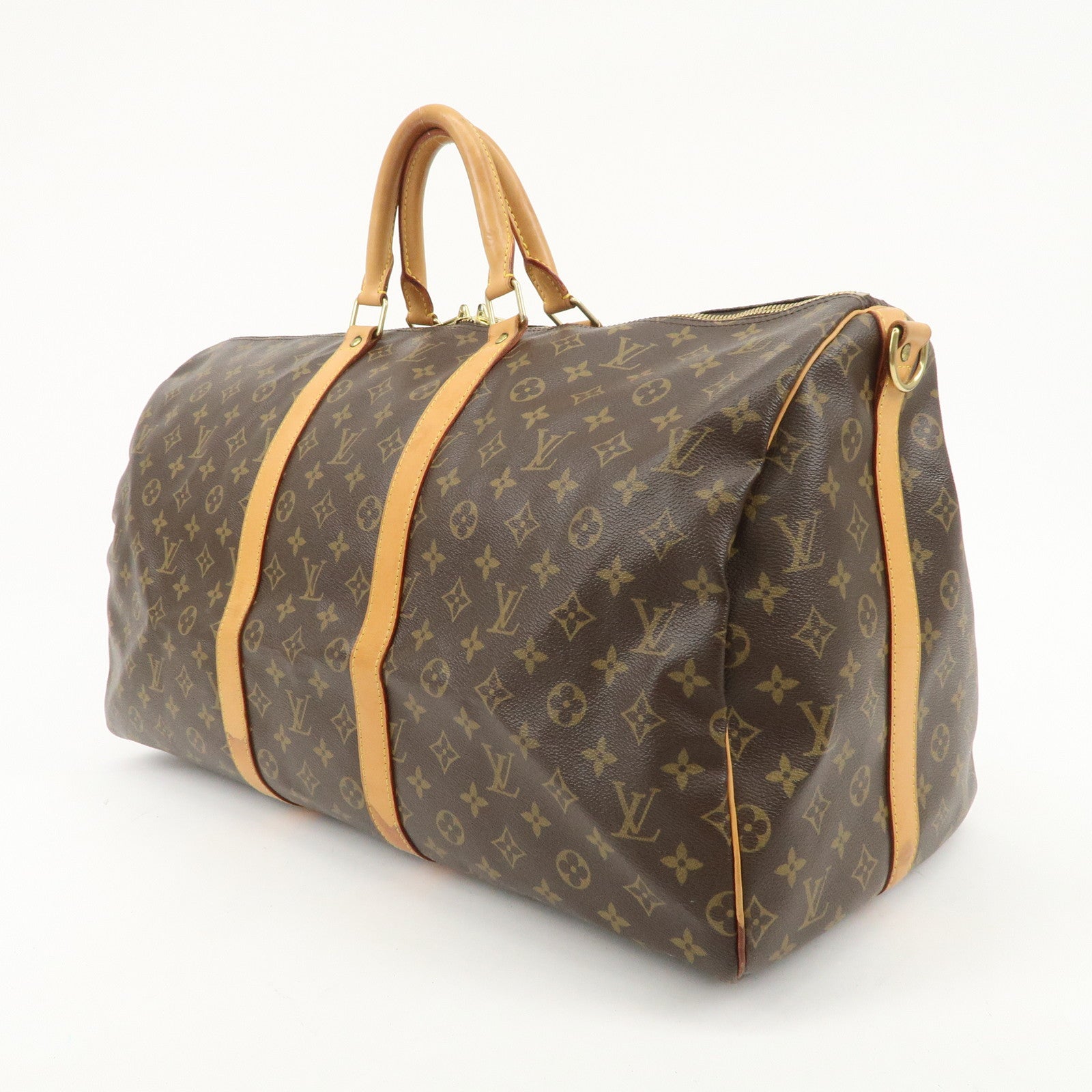 Louis Vuitton Monogram Keep All Bandouliere 55 Bag Brown M41414 Used