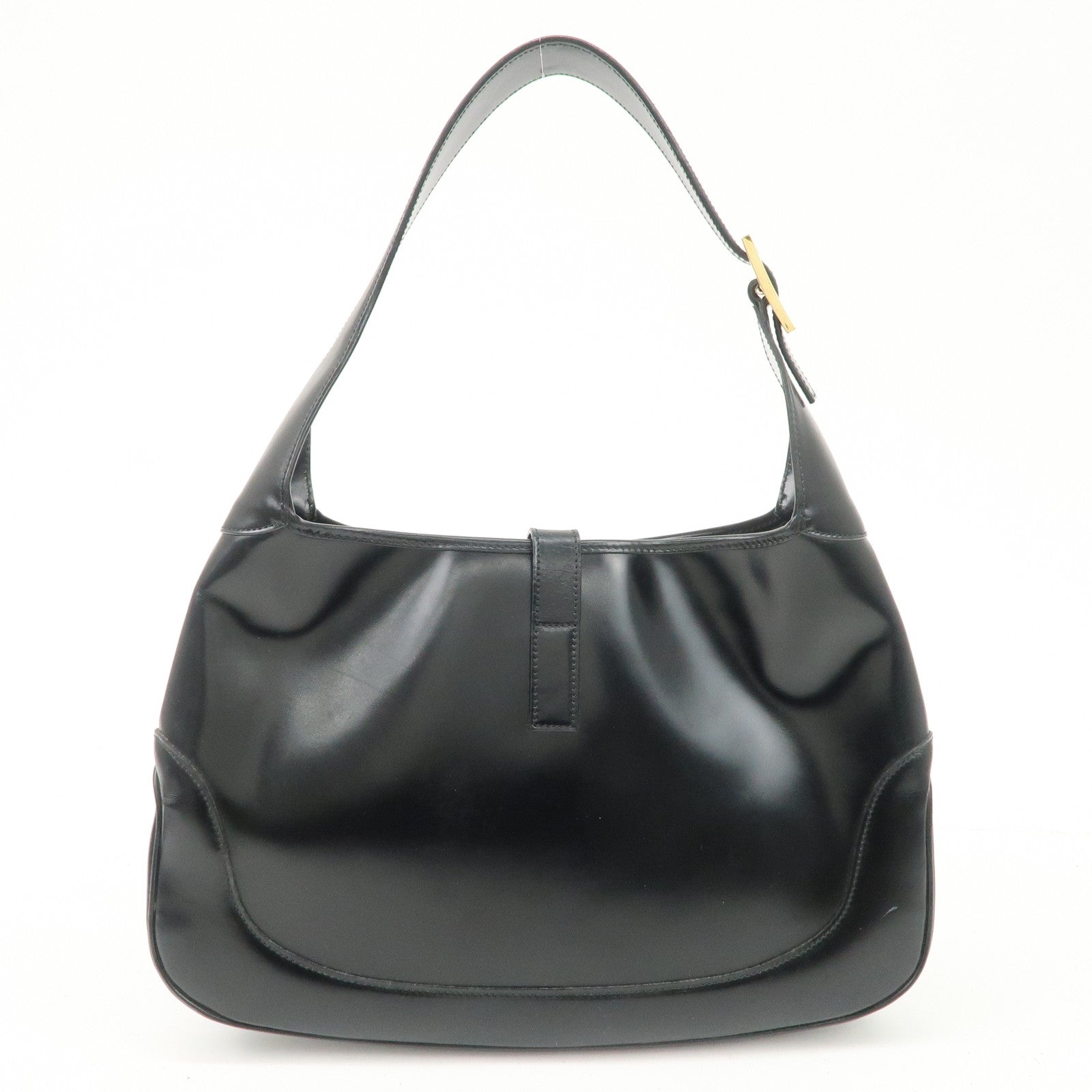 GUCCI Jackie Leather Shoulder Bag Black 001.3306.3444 Used