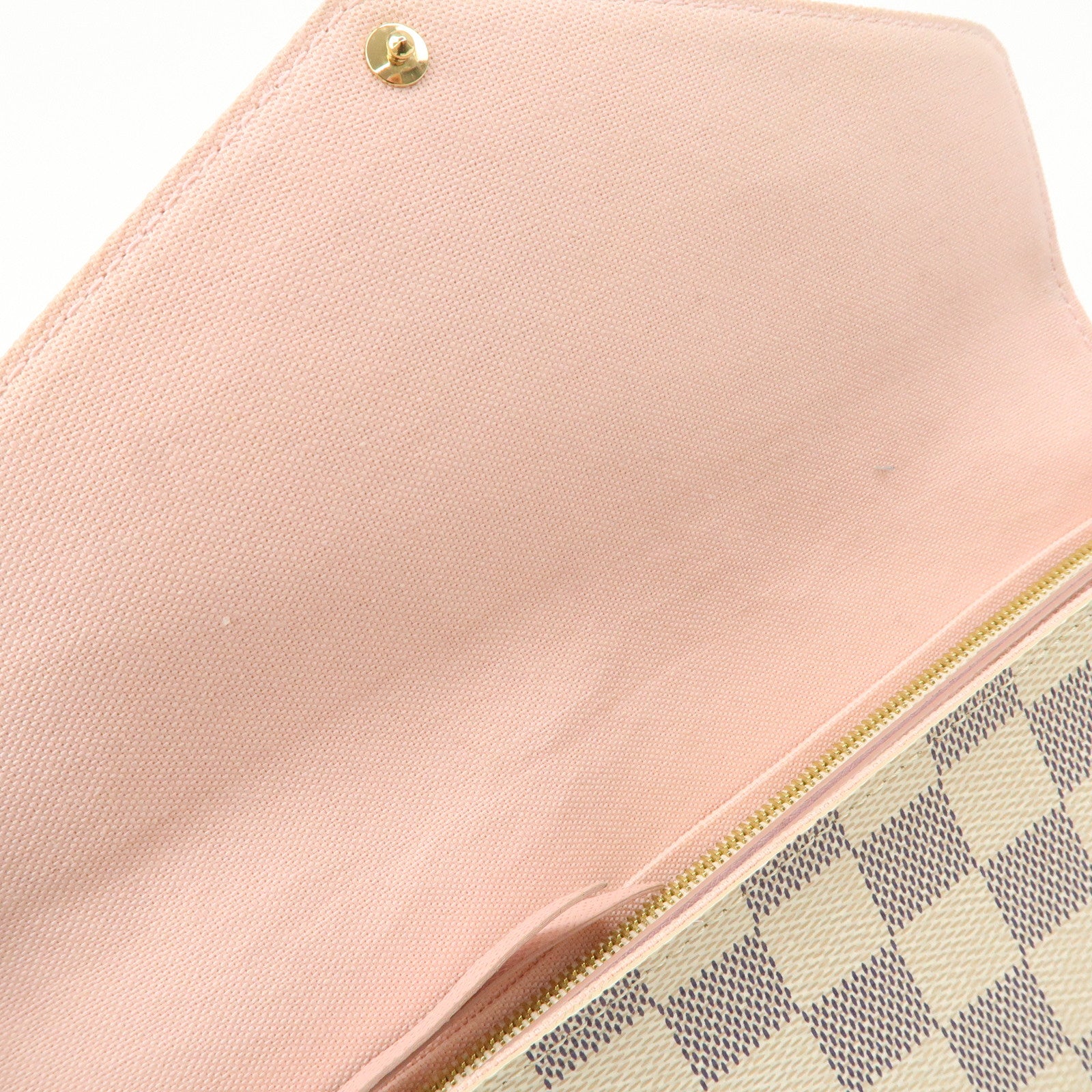 Louis Vuitton Damier Azur Pochette Félicie Clutch Bag Ivory N63106 Used