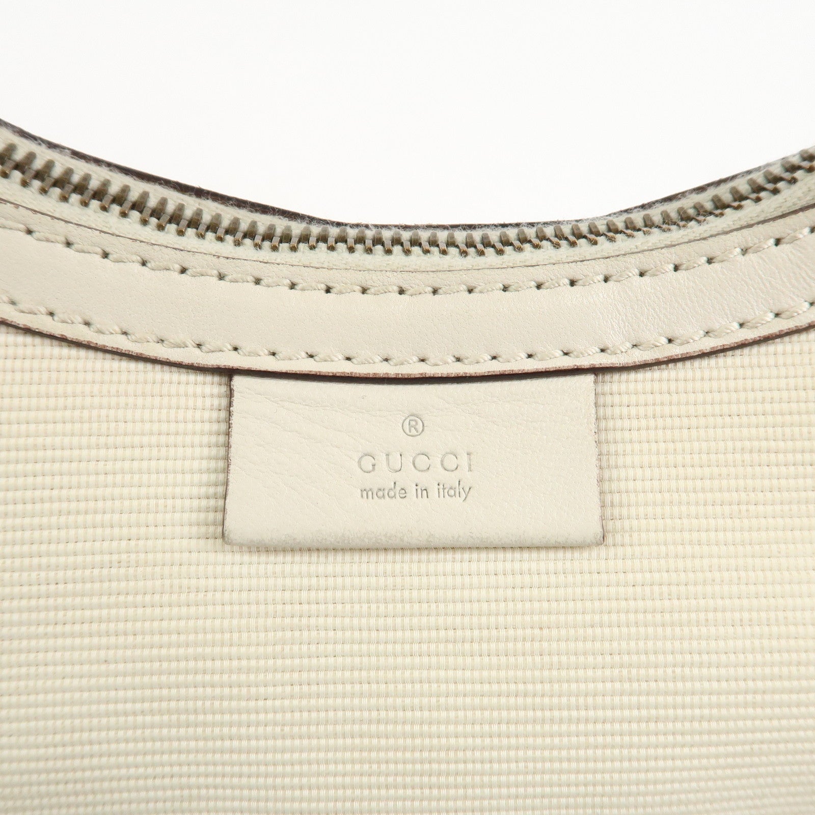 GUCCI Canvas Leather Hobo Bag Shoulder Bag Hand Bag Ivory 106293