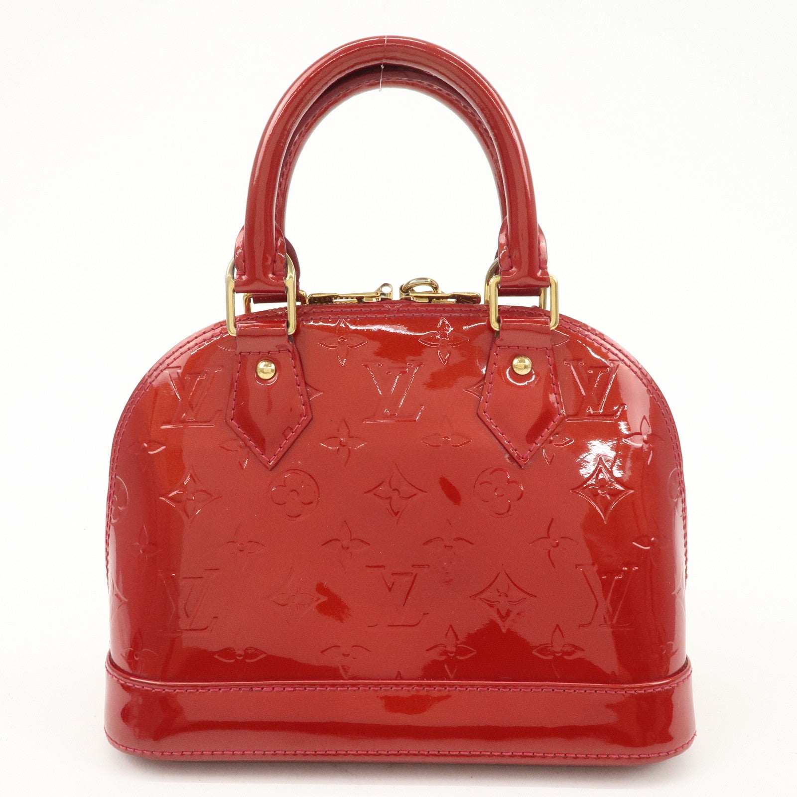 Louis Vuitton Monogram Vernis Alma BB 2Way Shoulder Bag Cerise M90174 Used