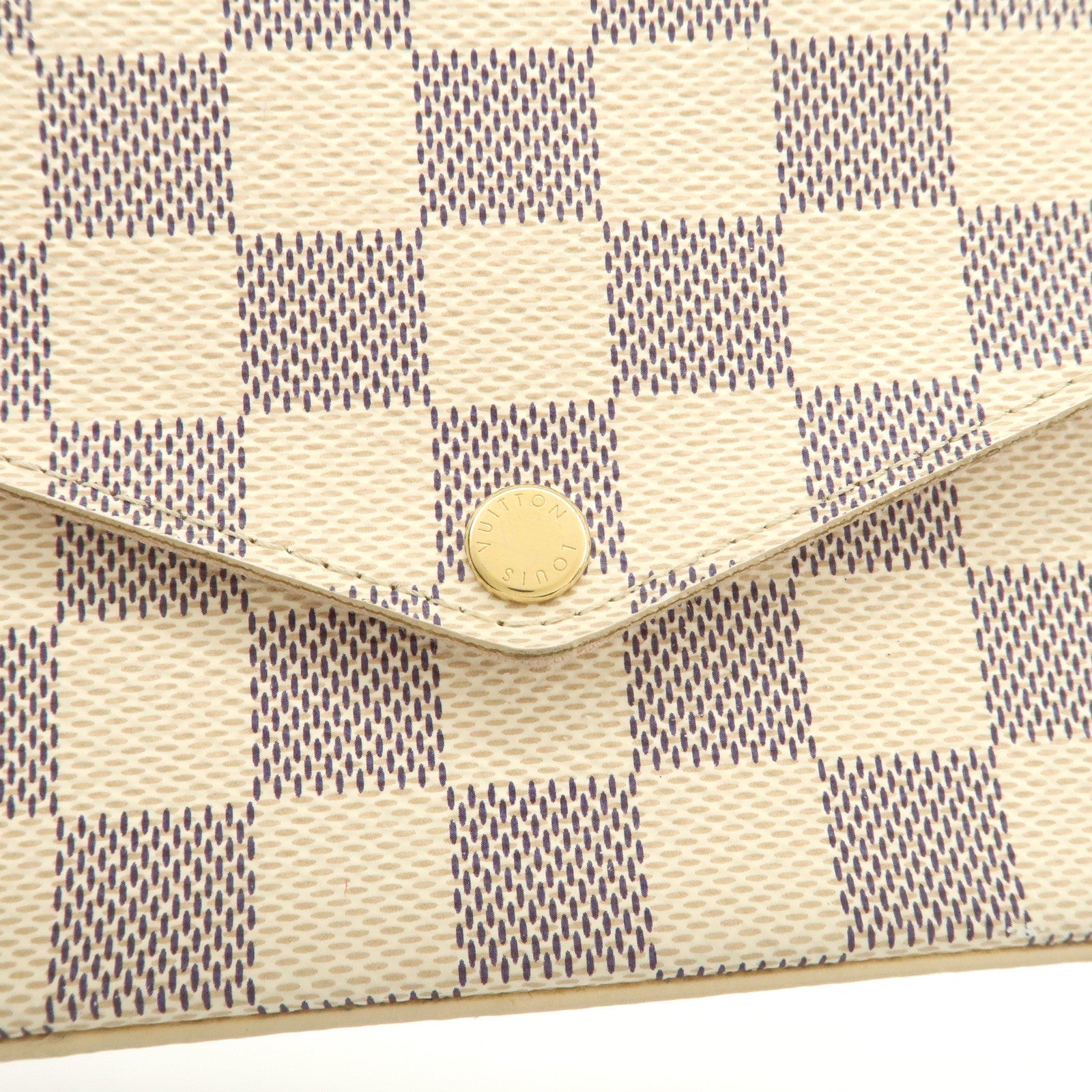 Louis Vuitton Damier Azur Pochette Félicie Clutch Bag Ivory N63106 Used