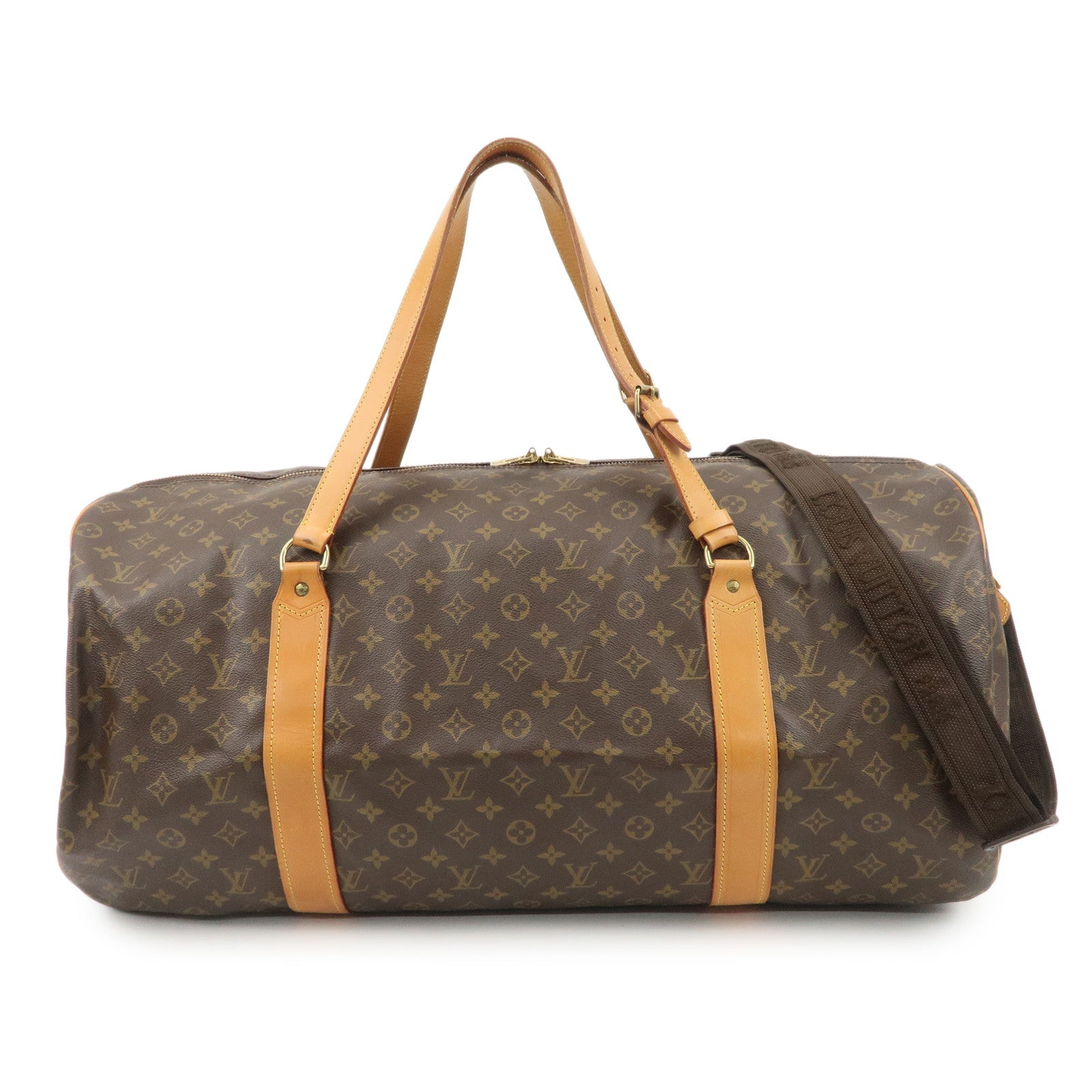 Louis Vuitton Monogram Sac Polochon Boston Bag Brown M41222 Used