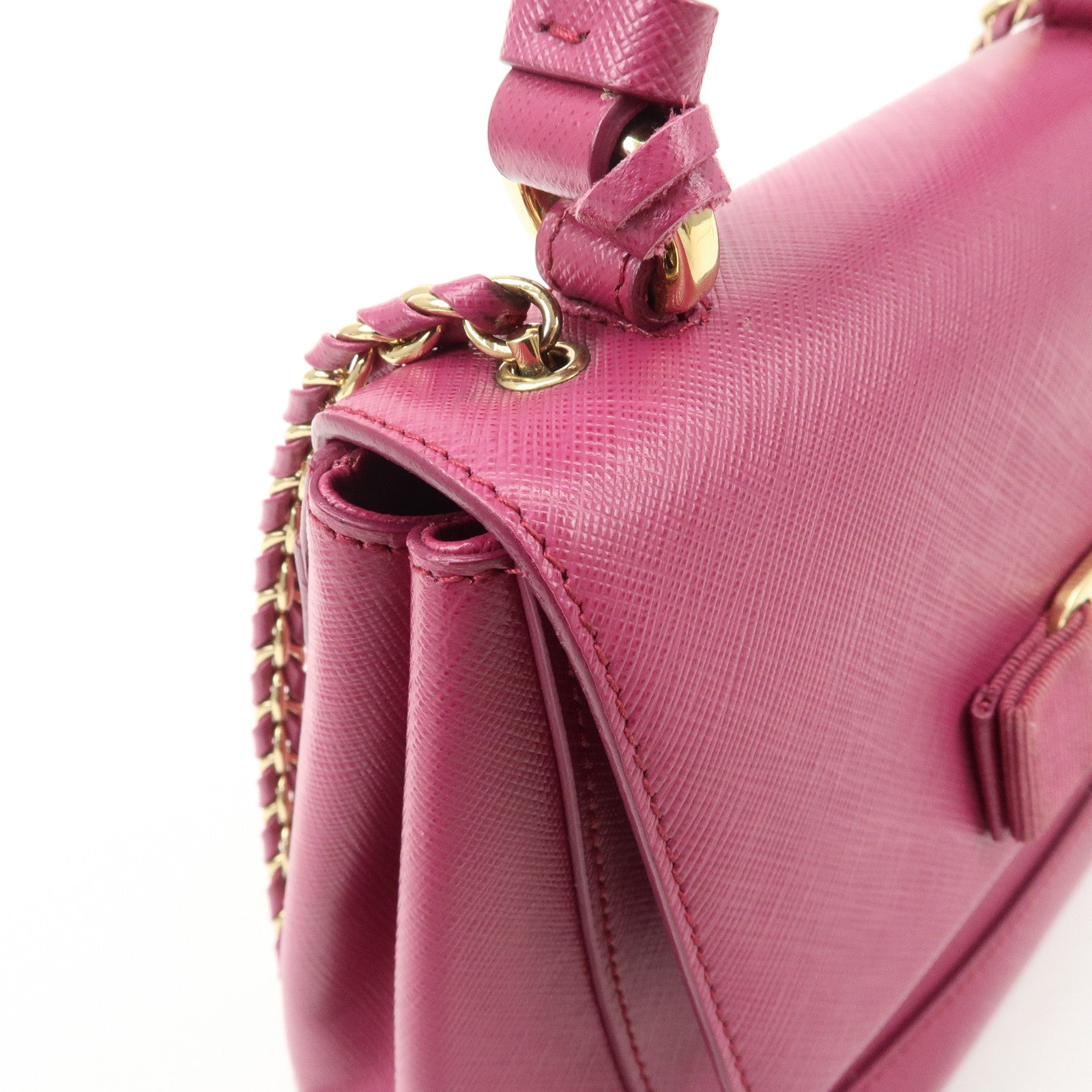 Ferragamo Vara Ribbon Leather 2Way Hand Bag Pink