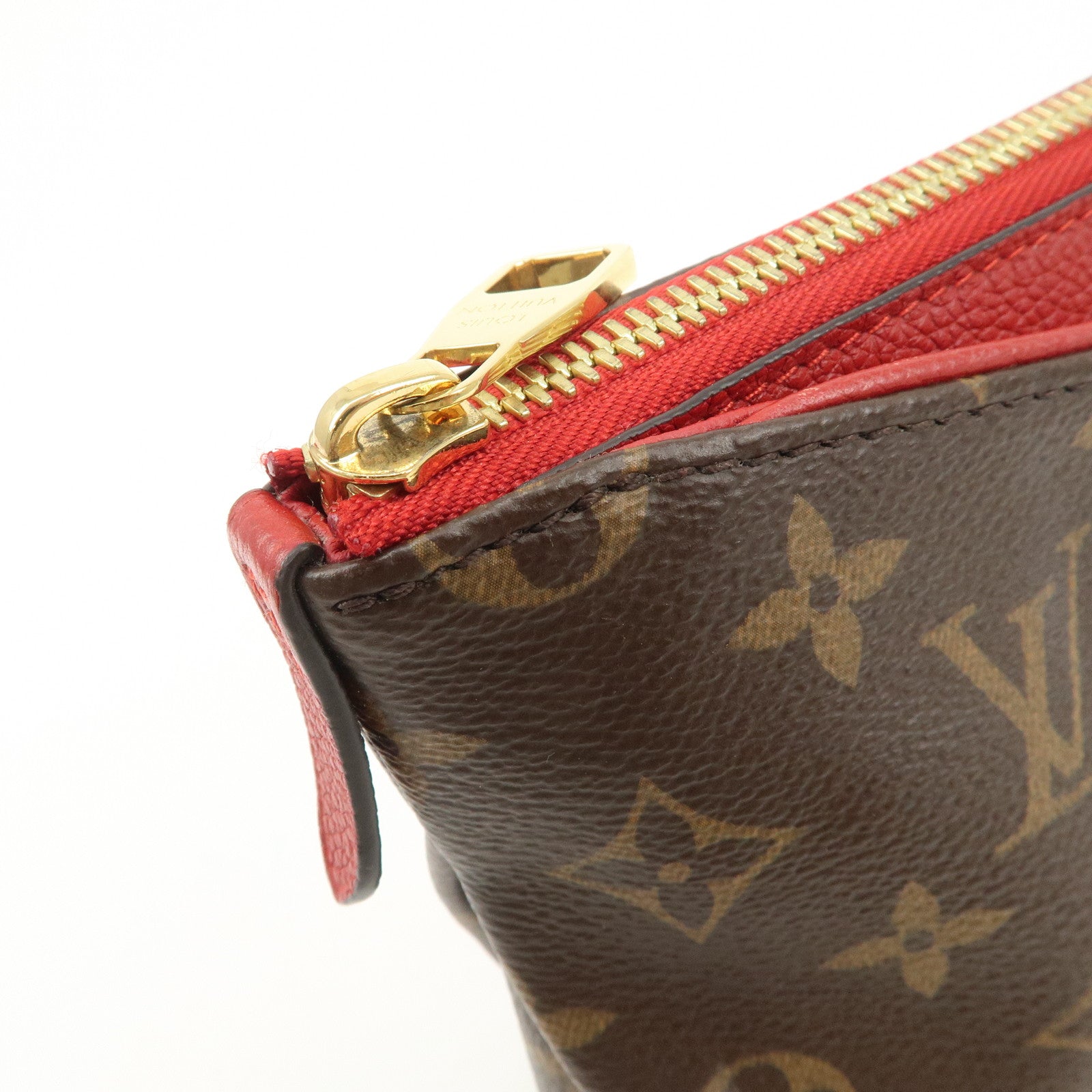 Louis Vuitton Monogram Pallas Beauty Case Brown Red M64123 Used