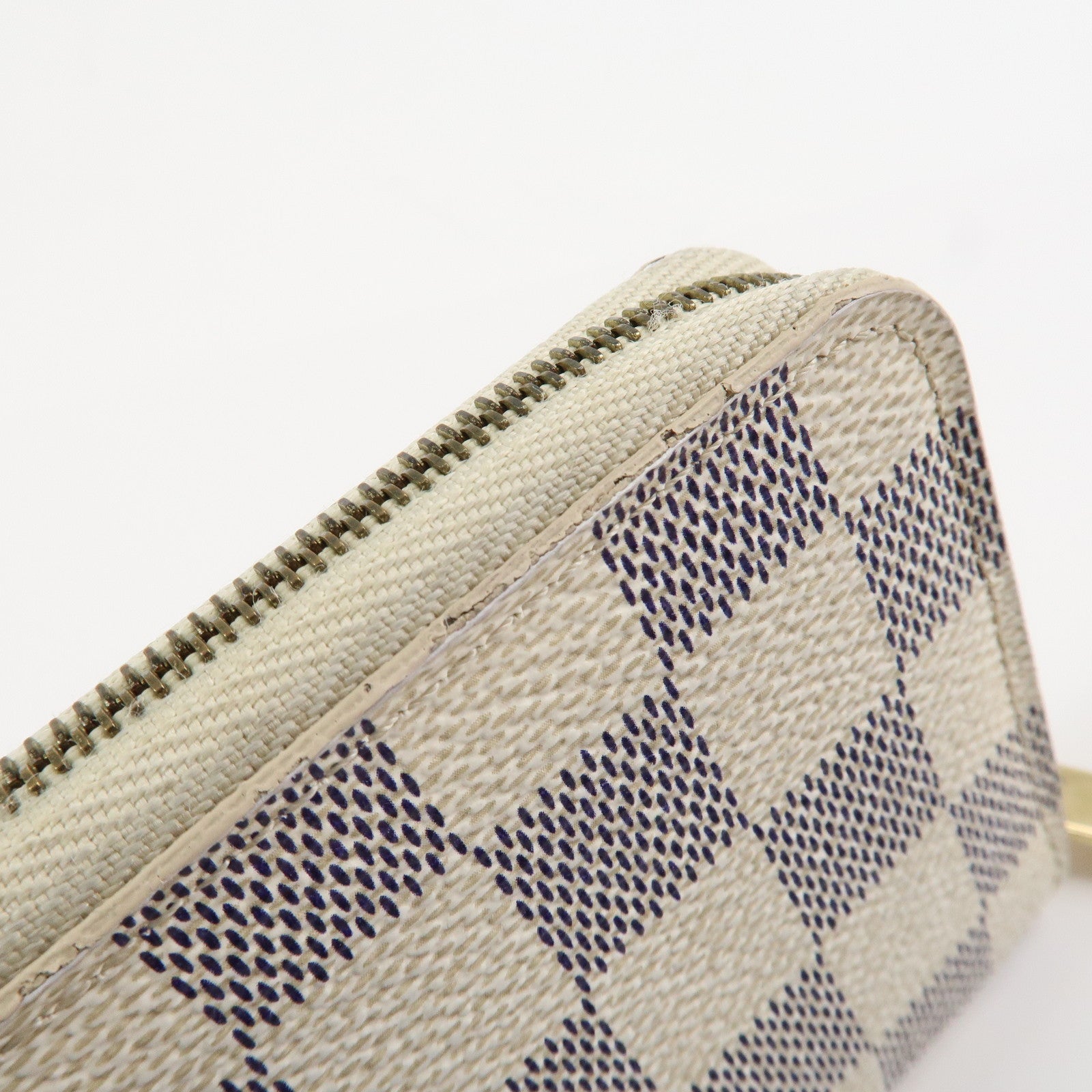 Louis Vuitton Damier Azur Zippy Coin Purse Coin Case Ivory N63069 Used