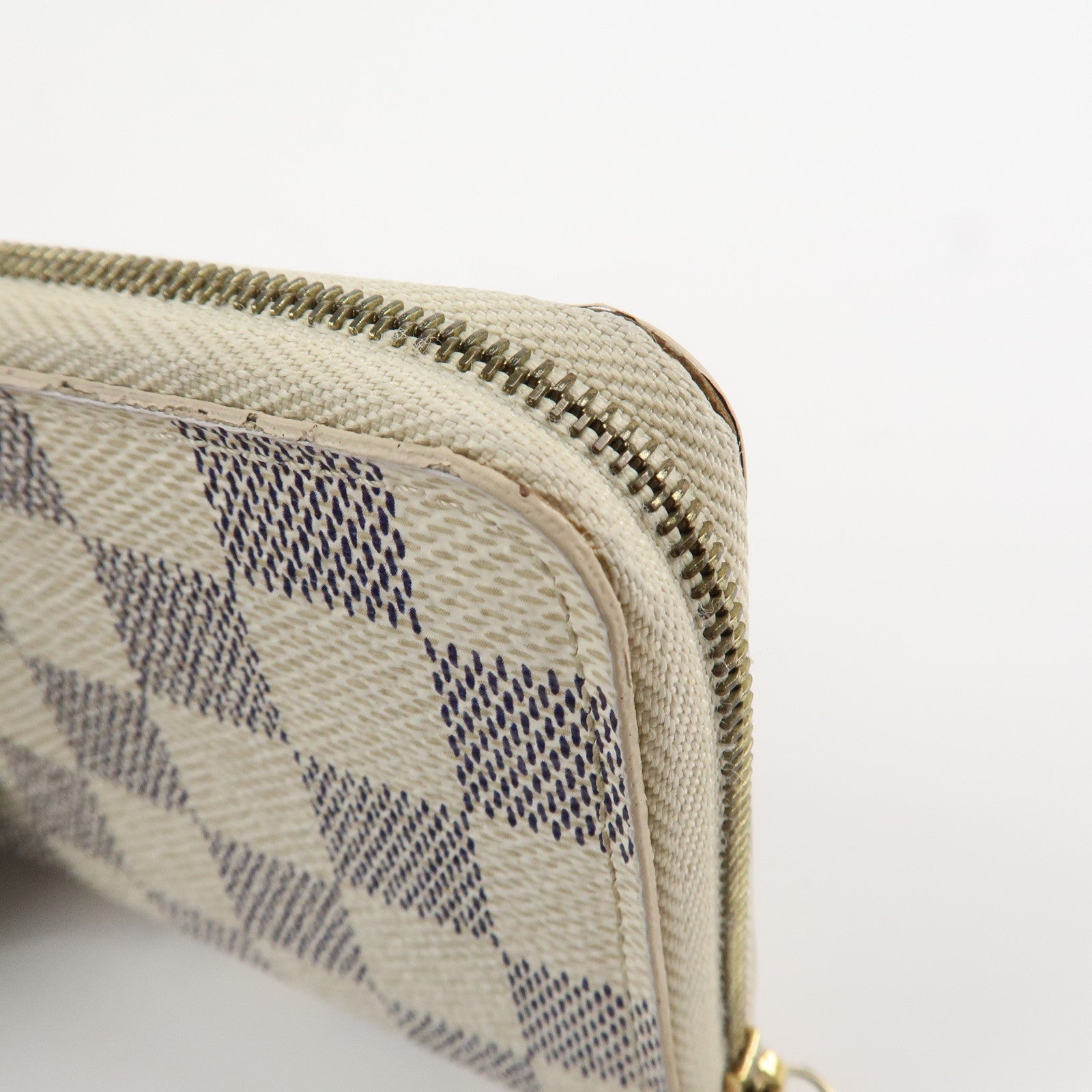 Louis Vuitton Damier Azur Zippy Coin Purse Coin Case Ivory N63069 Used