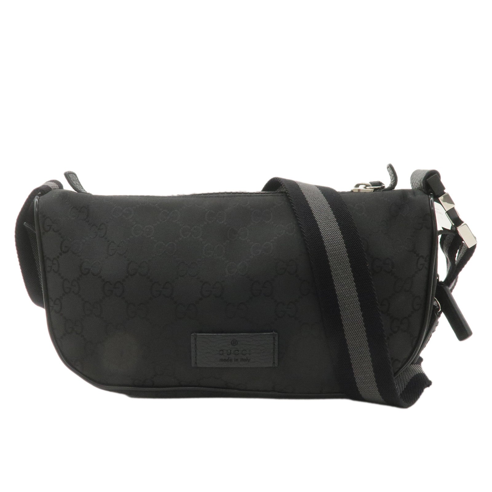 GUCCI Sherry GG Nylon Body Bag Waist Bag Black 449182