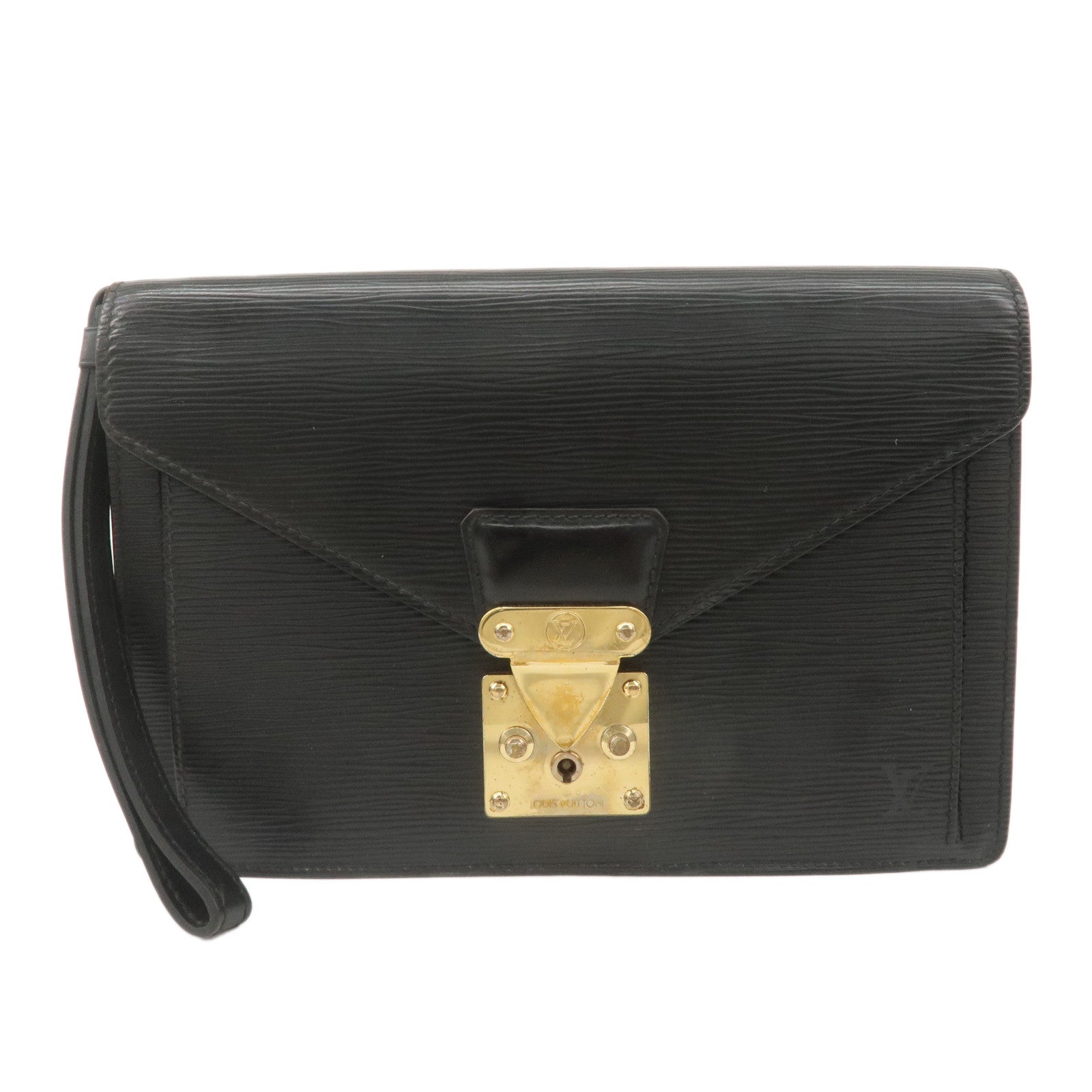 Louis-Vuitton-Epi-Sellier-Dragonne-Clutch-Bag-Black-M52612