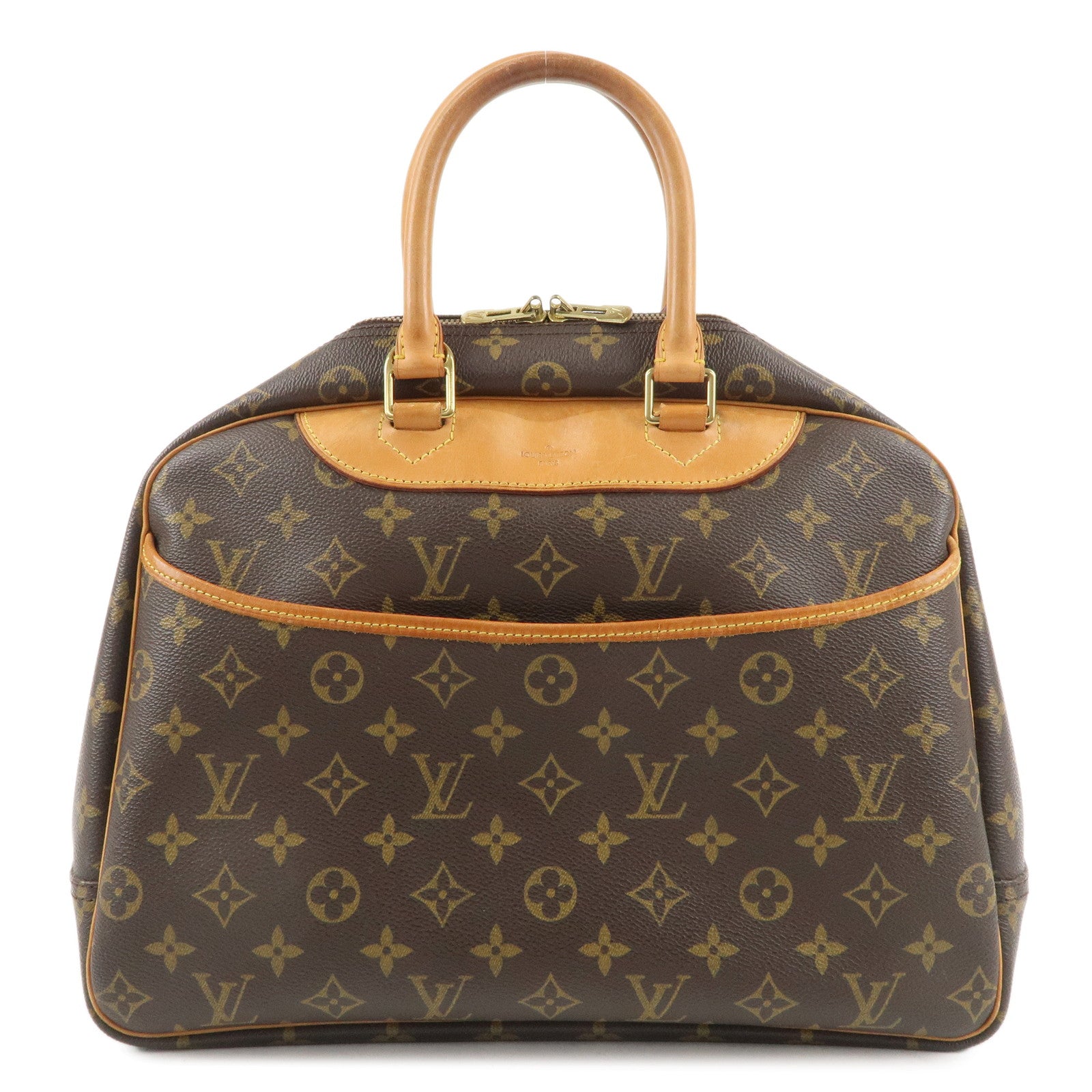 Louis Vuitton Monogram Deauville Hand Bag Brown M47270