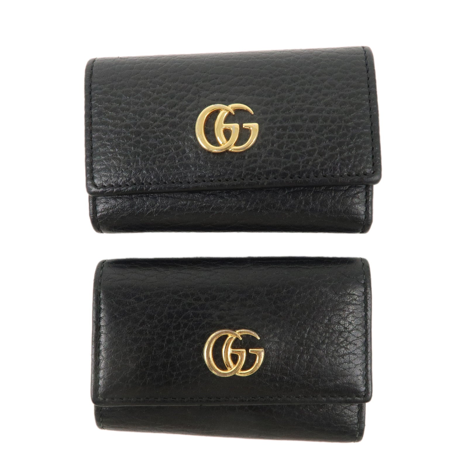 GUCCI-Set-of-2--GG-Marmont-Leather-6-Key-Cases-Black-456118