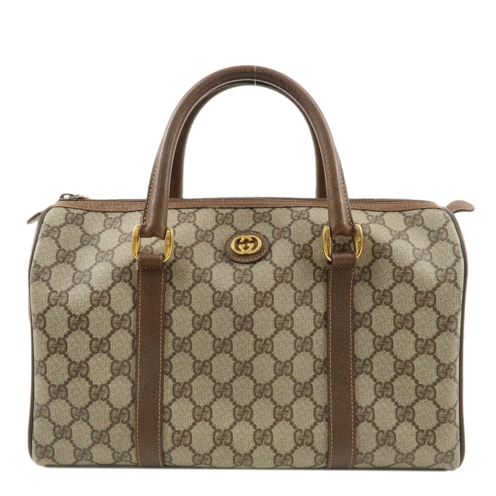 GUCCI-Old-Gucci-GG-Plus-Leather-Boston-Bag-Beige-Brown-002.39