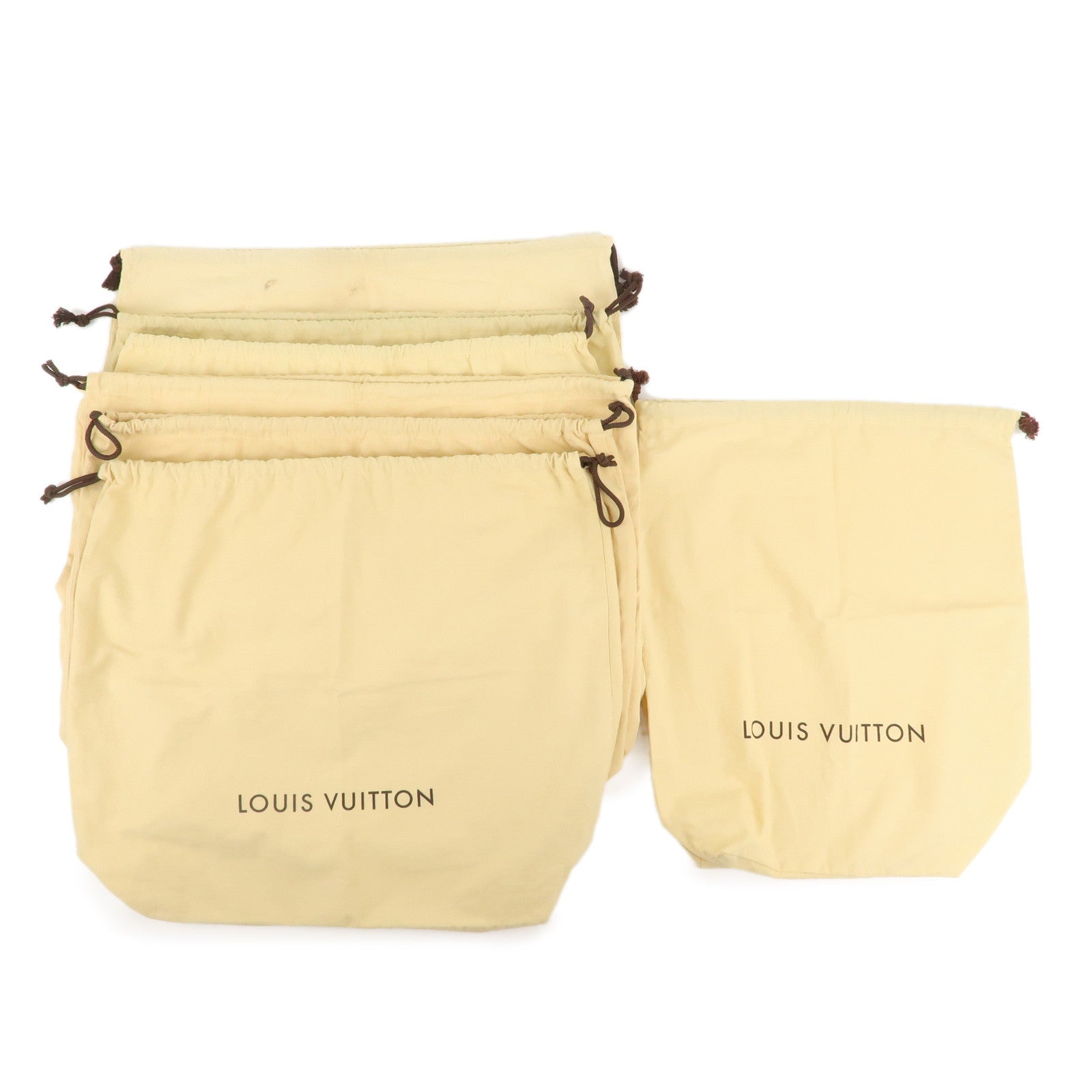 Louis Vuitton Set of 7 Storage Bag Dust Bag Drawstring Beige