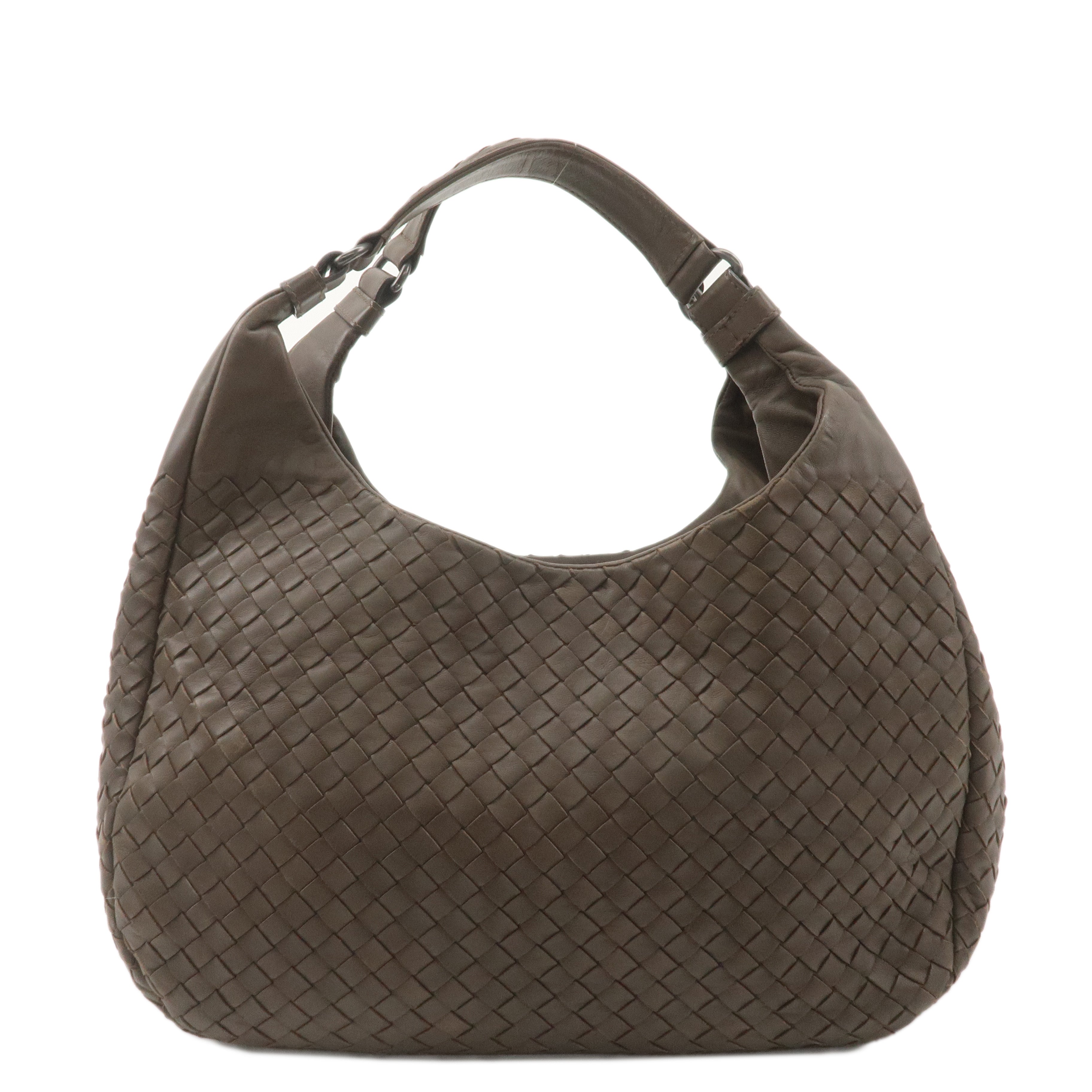 BOTTEGA VENETA Intrecciato Leather Shoulder Bag Brown 125787