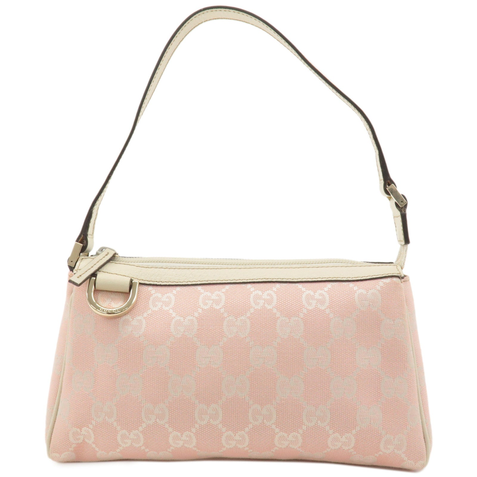 GUCCI-Abbey-GG-Canvas-Hand-Bag-Pouch-Beige-Pink-145750