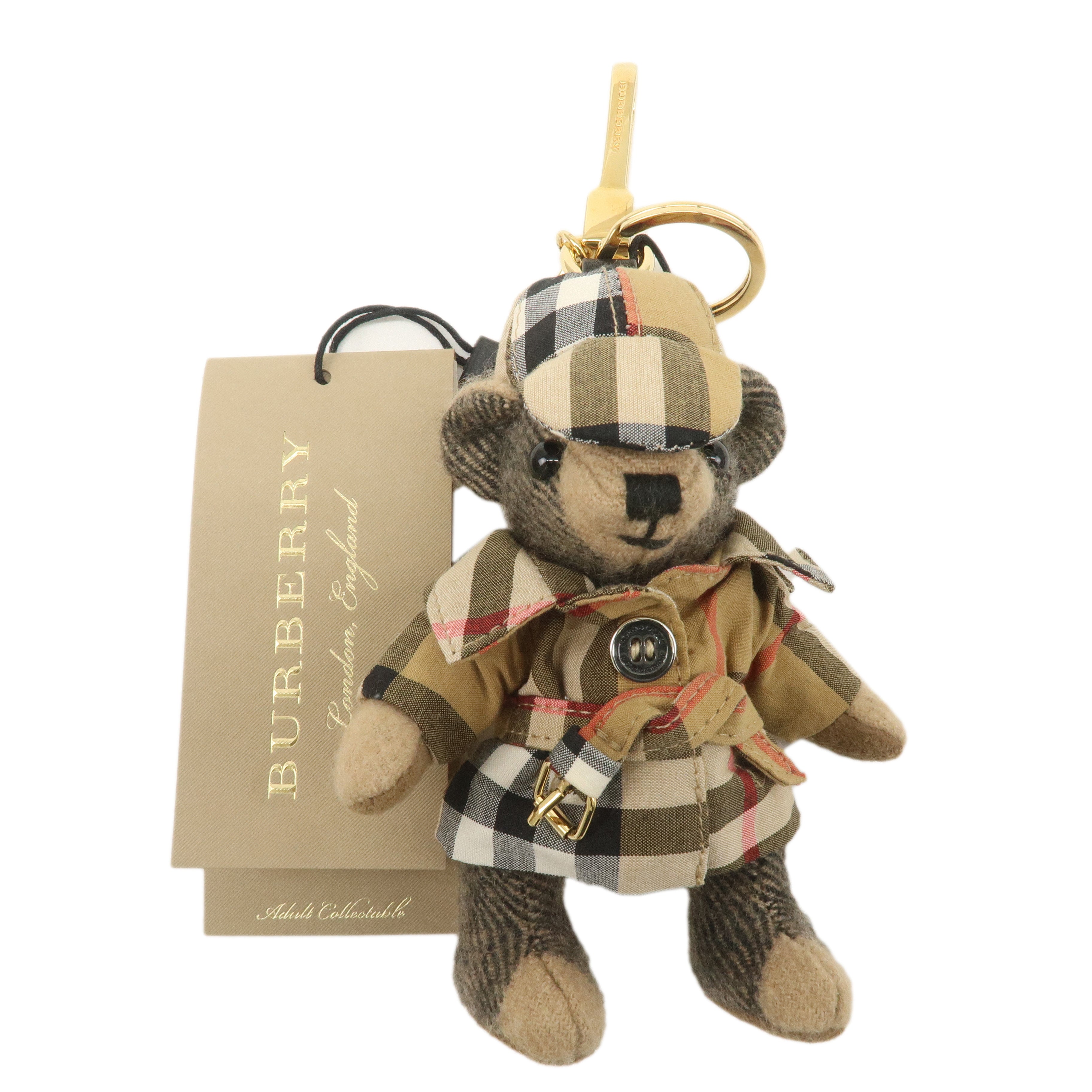 BURBERRY Thomas Bear bag Charm Key Chain Cashmere Beige Brown