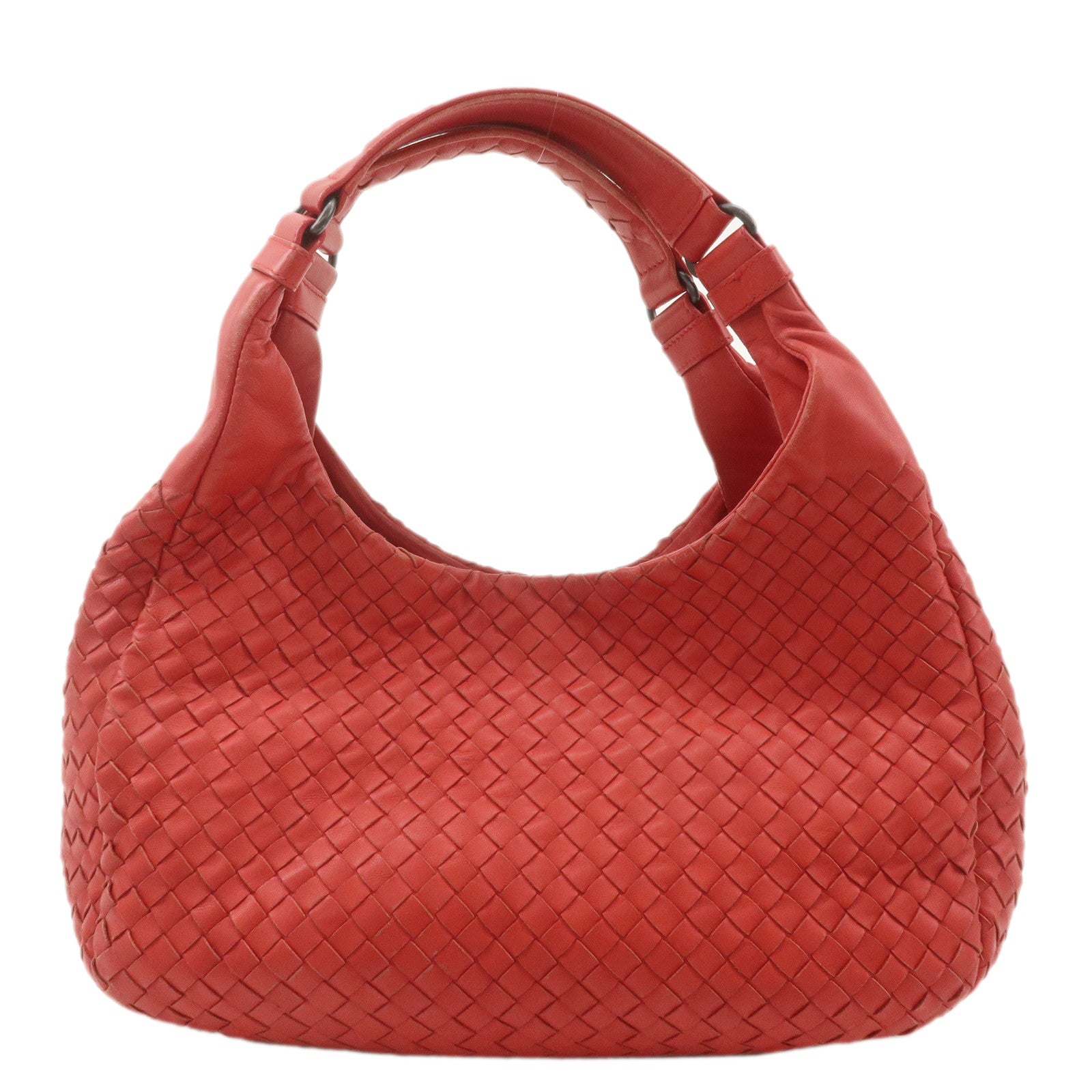 BOTTEGA VENETA Intrecciato Leather Shoulder Bag Red 125787