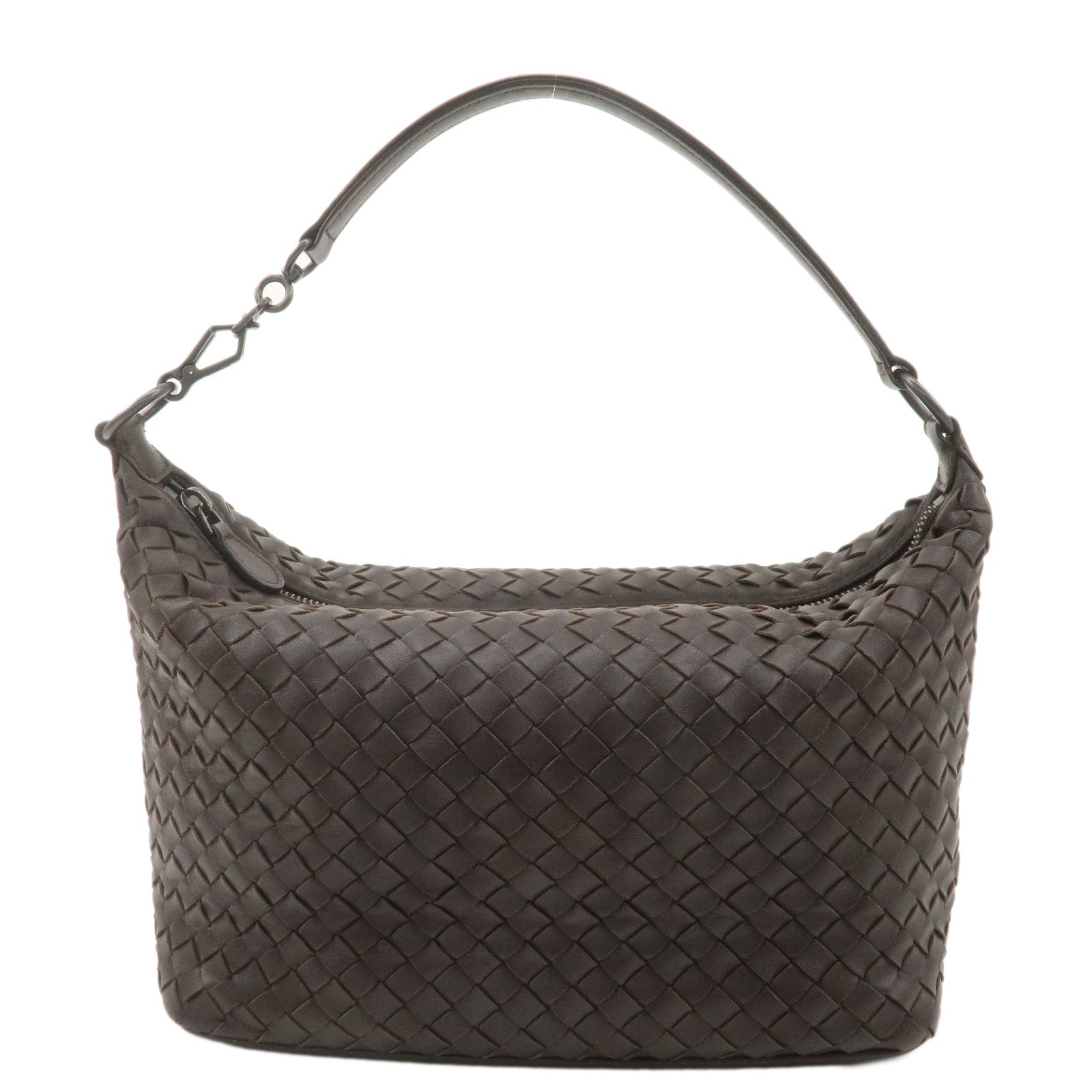 BOTTEGA-VENETA-Intrecciato-Leather-Shoulder-Bag-Brown-239988