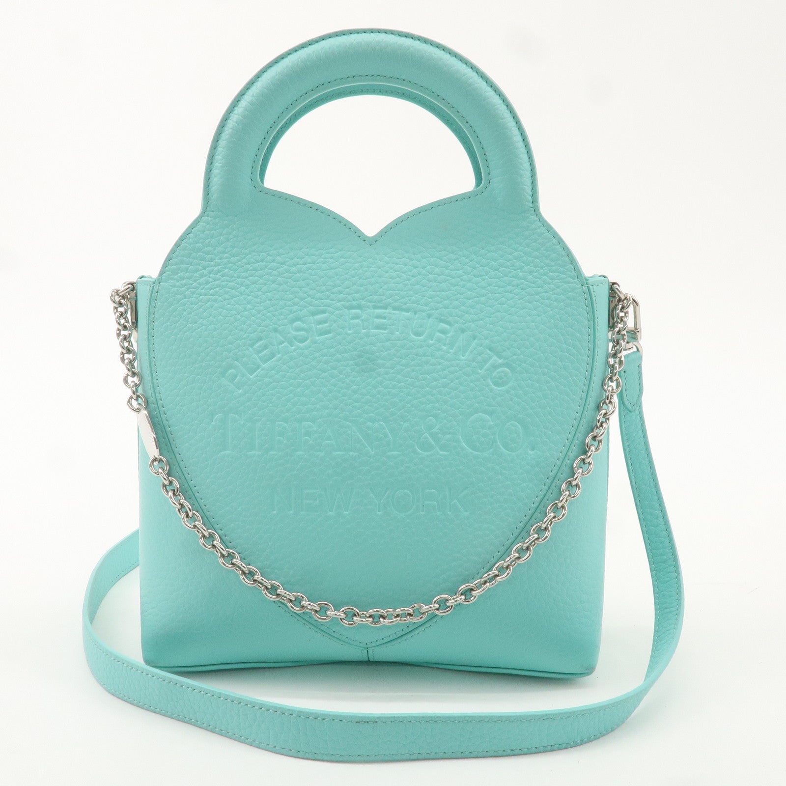 Tiffany&Co. Leather Return to Tiffany Mini Tote Bag Tiffany Blue