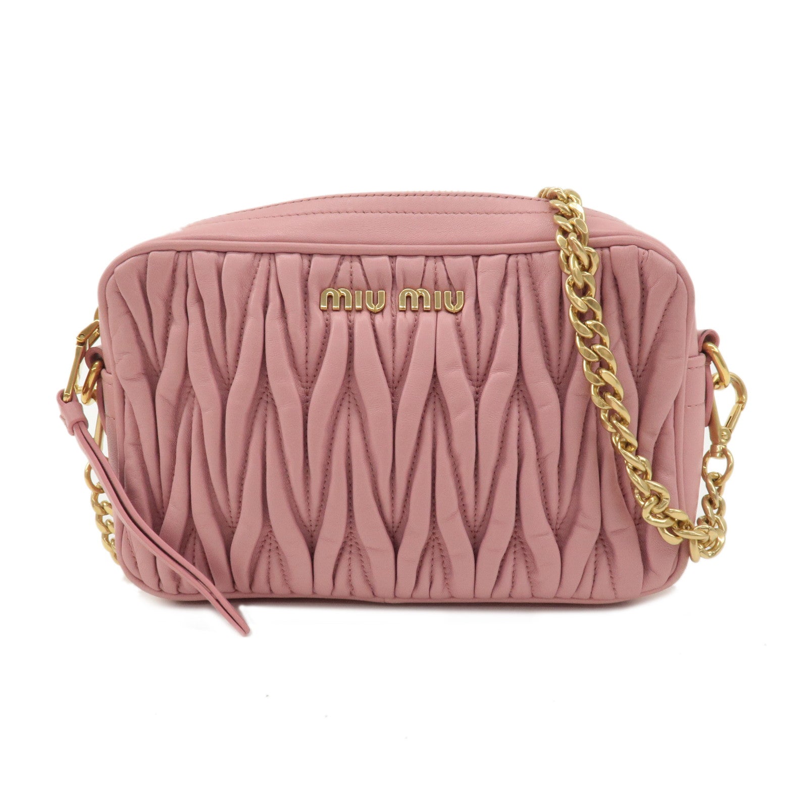 MIU-MIU-Matelasse-Leather-Chain-Shoulder-Bag-Pink