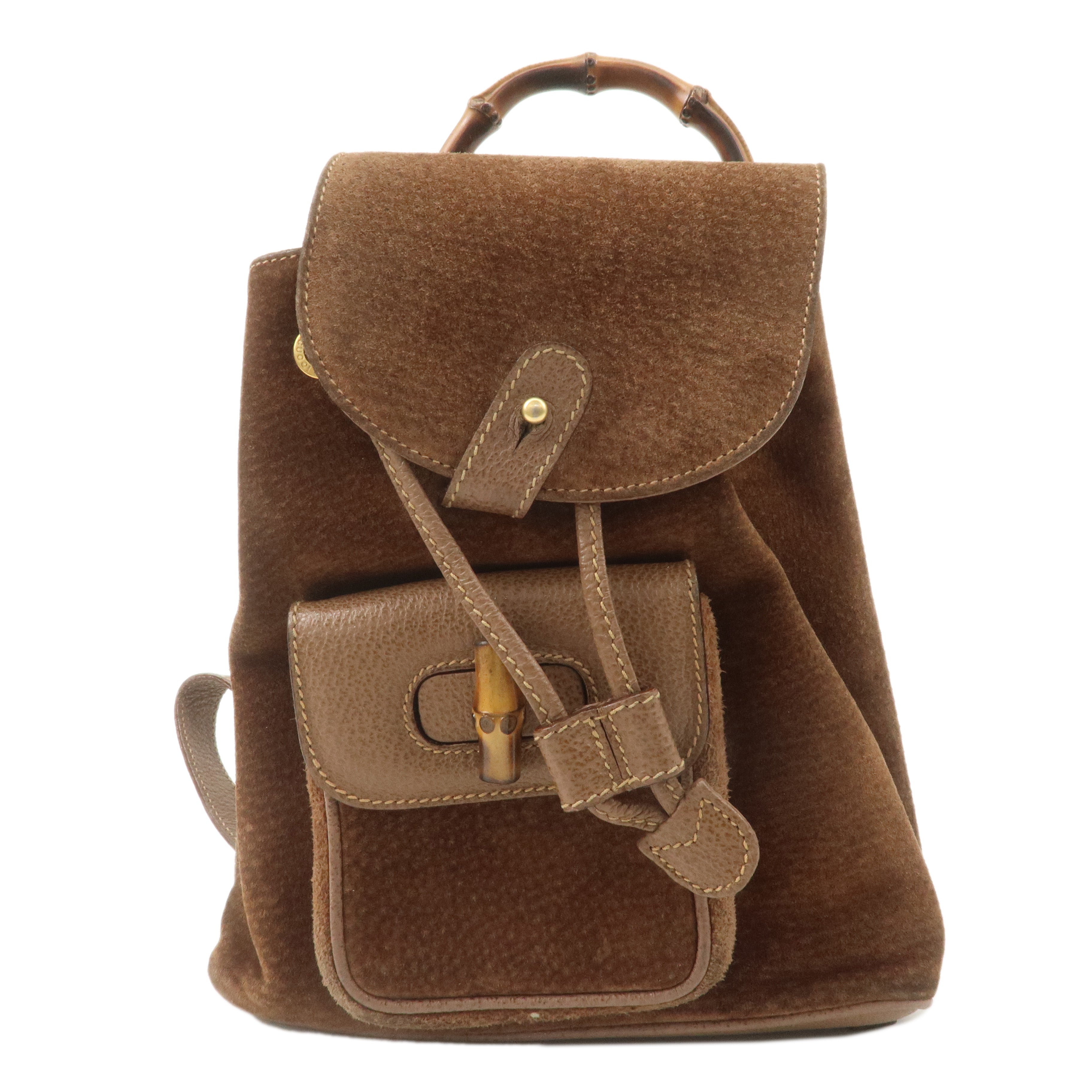 GUCCI Bamboo Suede Leather Mini Back Pack Brown 003郢晢ｽｻ繝ｻ・ｽEﾂ･2058郢晢ｽｻ繝ｻ・ｽEﾂ･0030