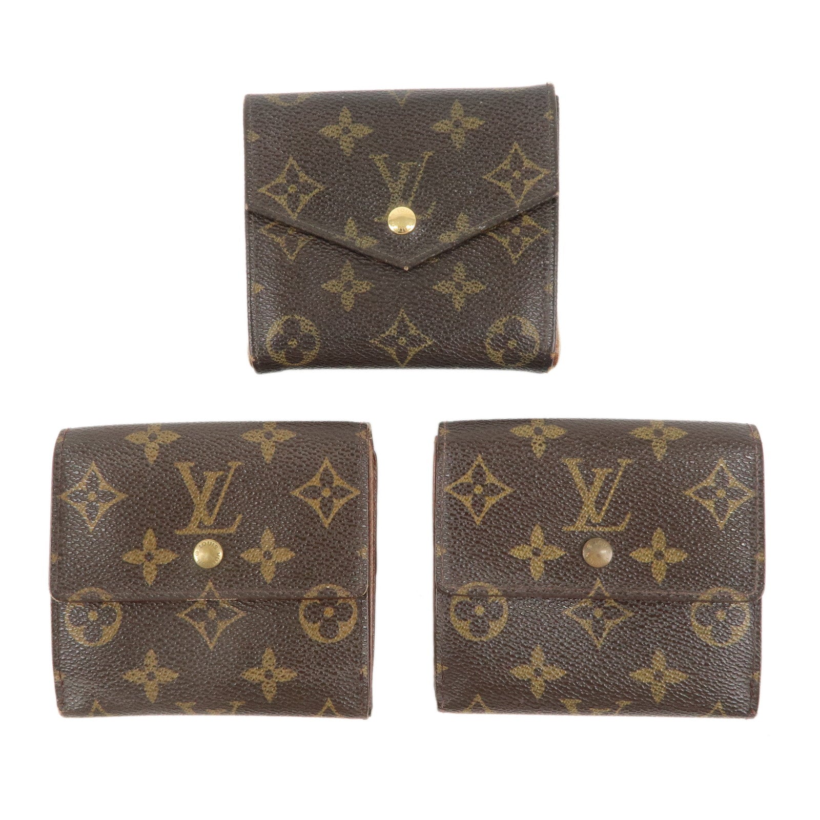 Louis Vuitton Monogram Set of 3 Bi-fold Wallet M61660 M61652