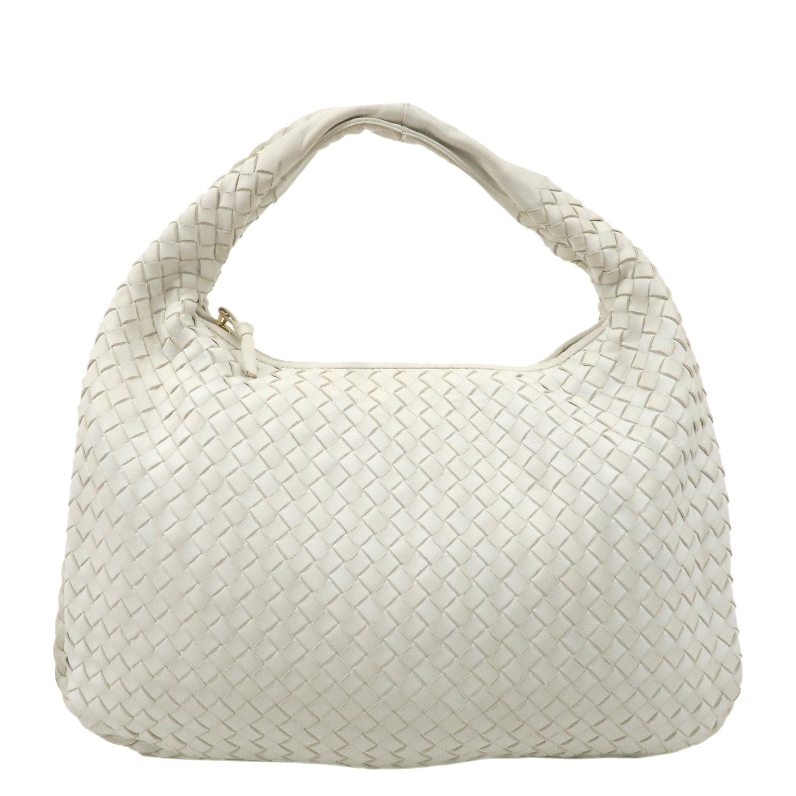 BOTTEGA-VENETA-Hobo-Intrecciato-Leather-Shoulder-Bag-White-115653