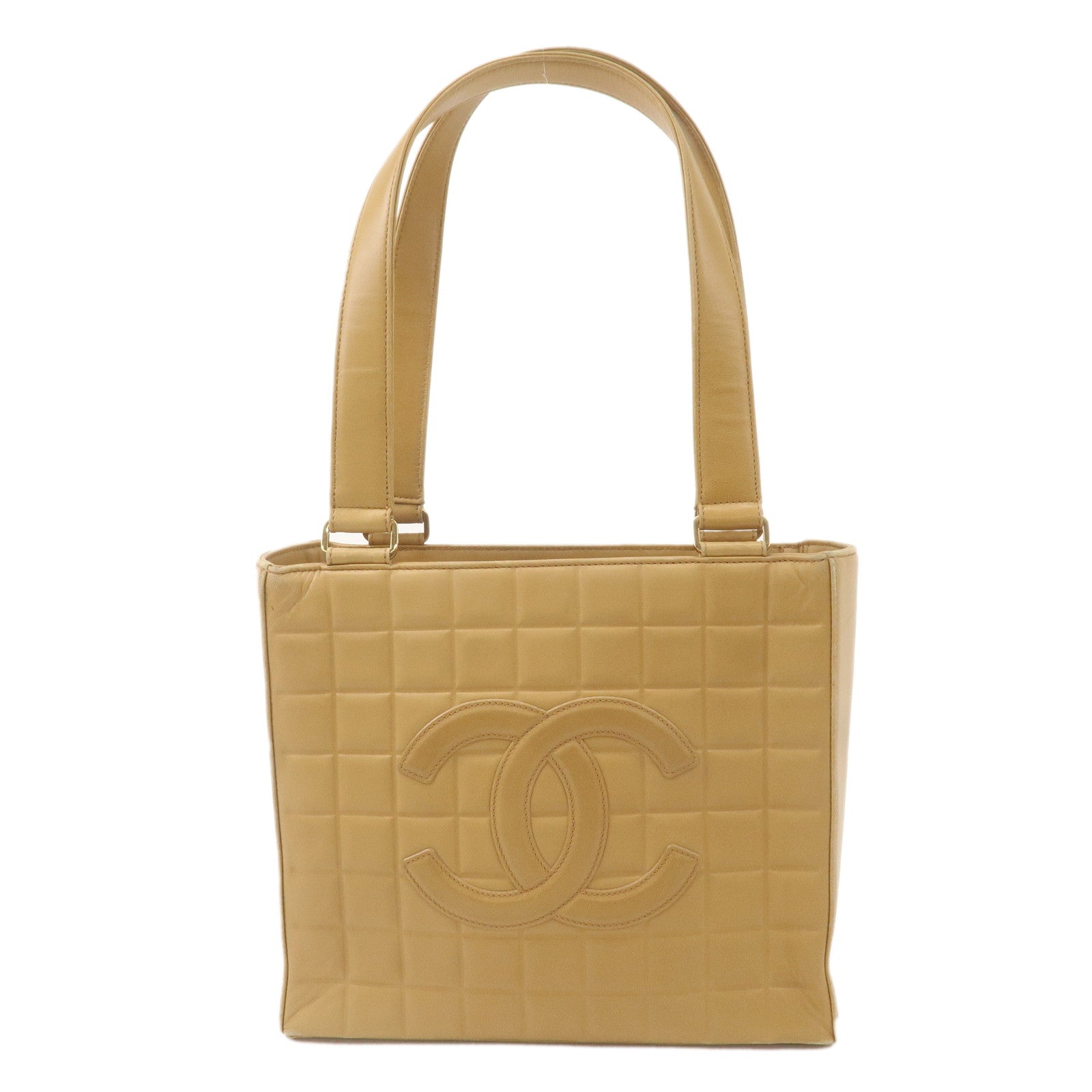 CHANEL-Chocolate-Bar-Coco-Mark-Lamb-Skin-Tote-Bag-Beige-7287336