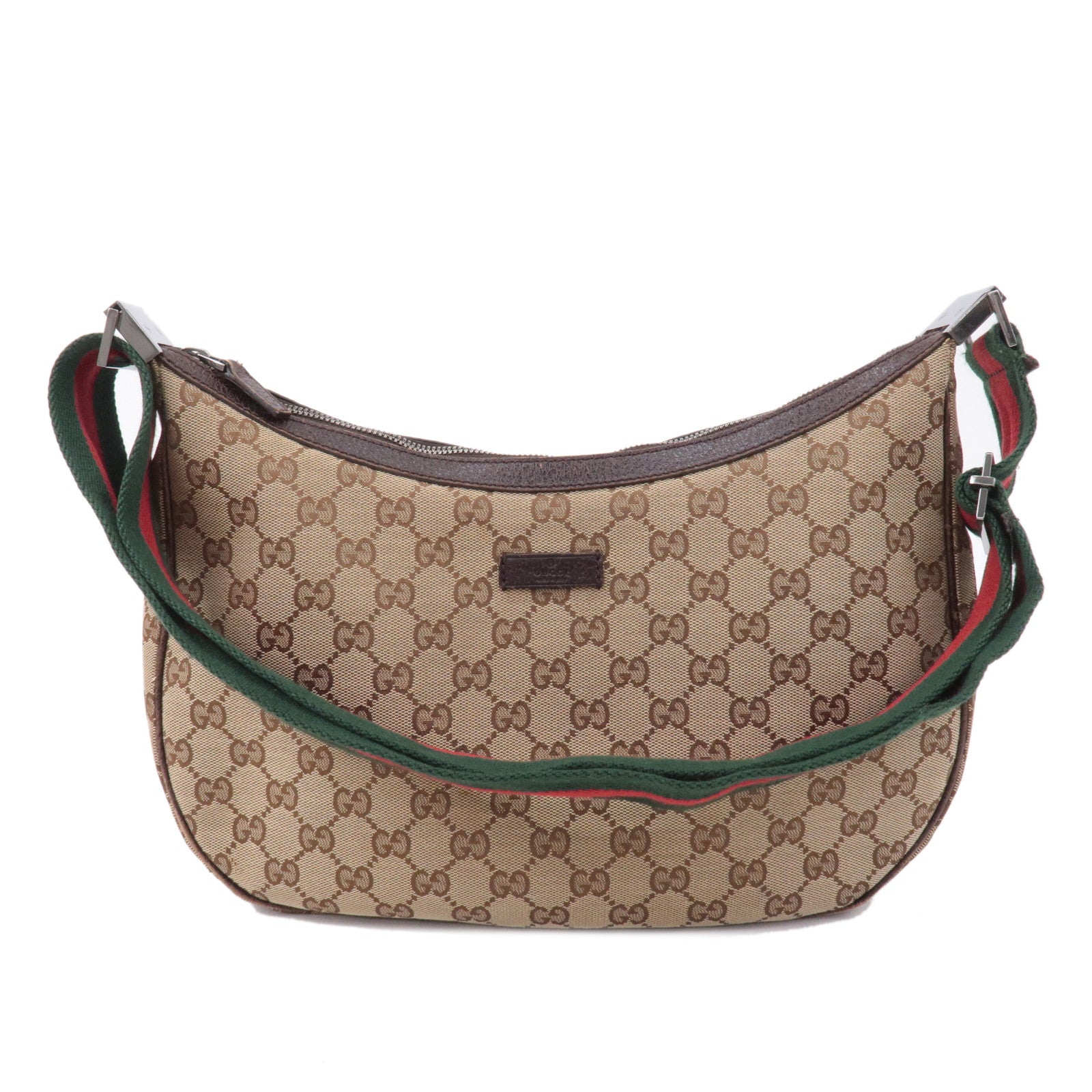 GUCCI Sherry GG Canvas Leather Shoulder Bag Beige Brown 122790