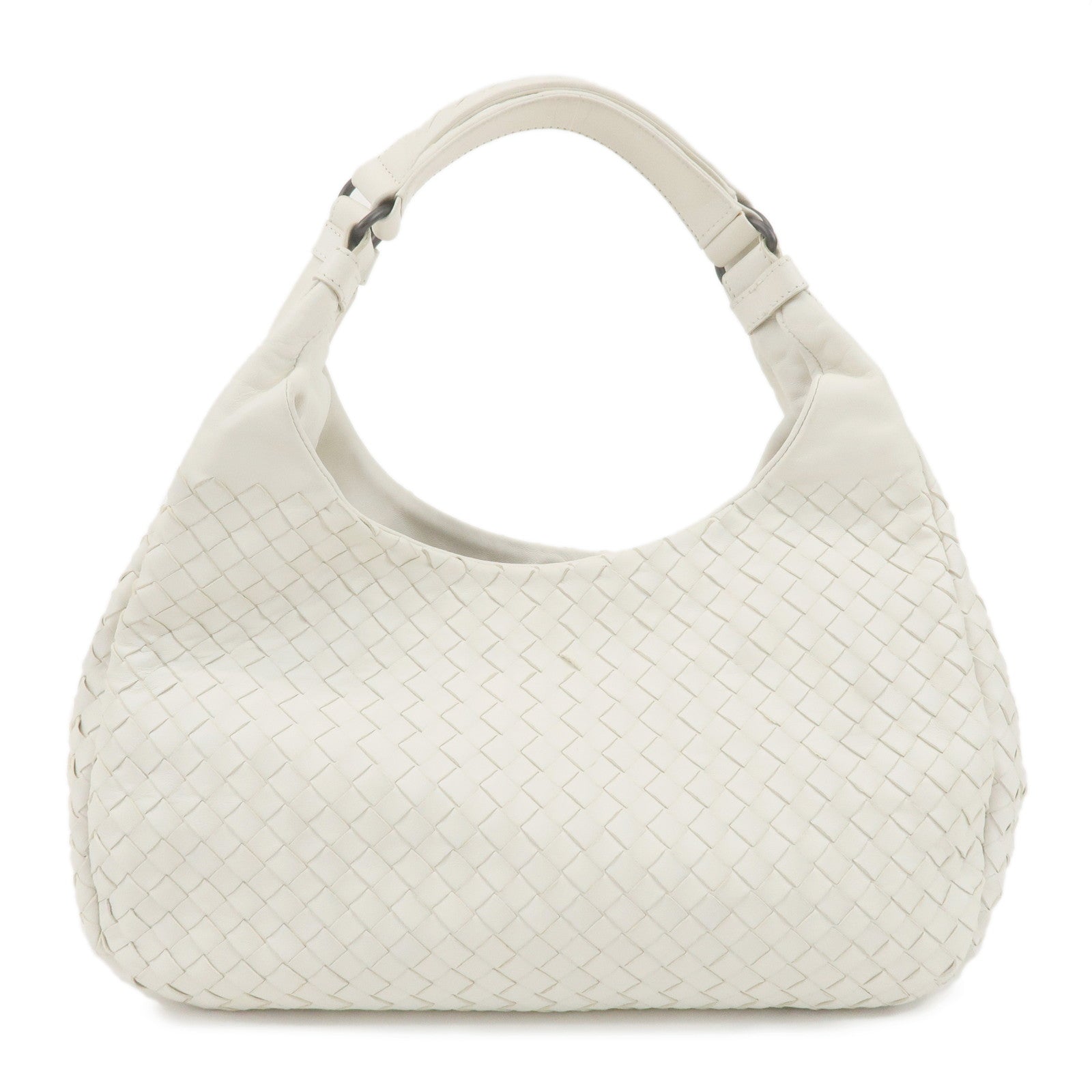 BOTTEGA VENETA Intrecciato Leather Shoulder Bag White 125787