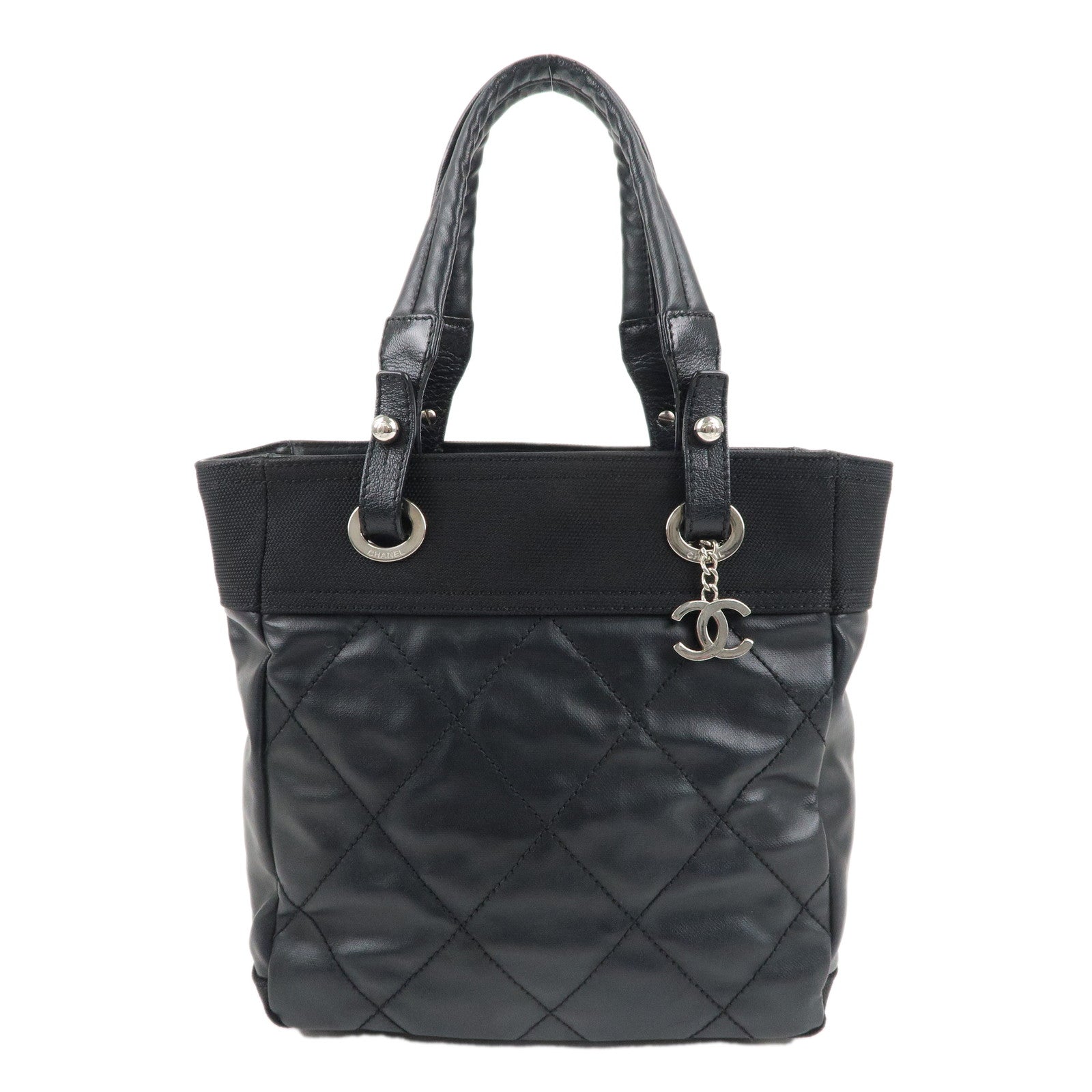 CHANEL-Paris-Biarritz-Coated-Canvas-Leather-Tote-Bag-PM-A34208