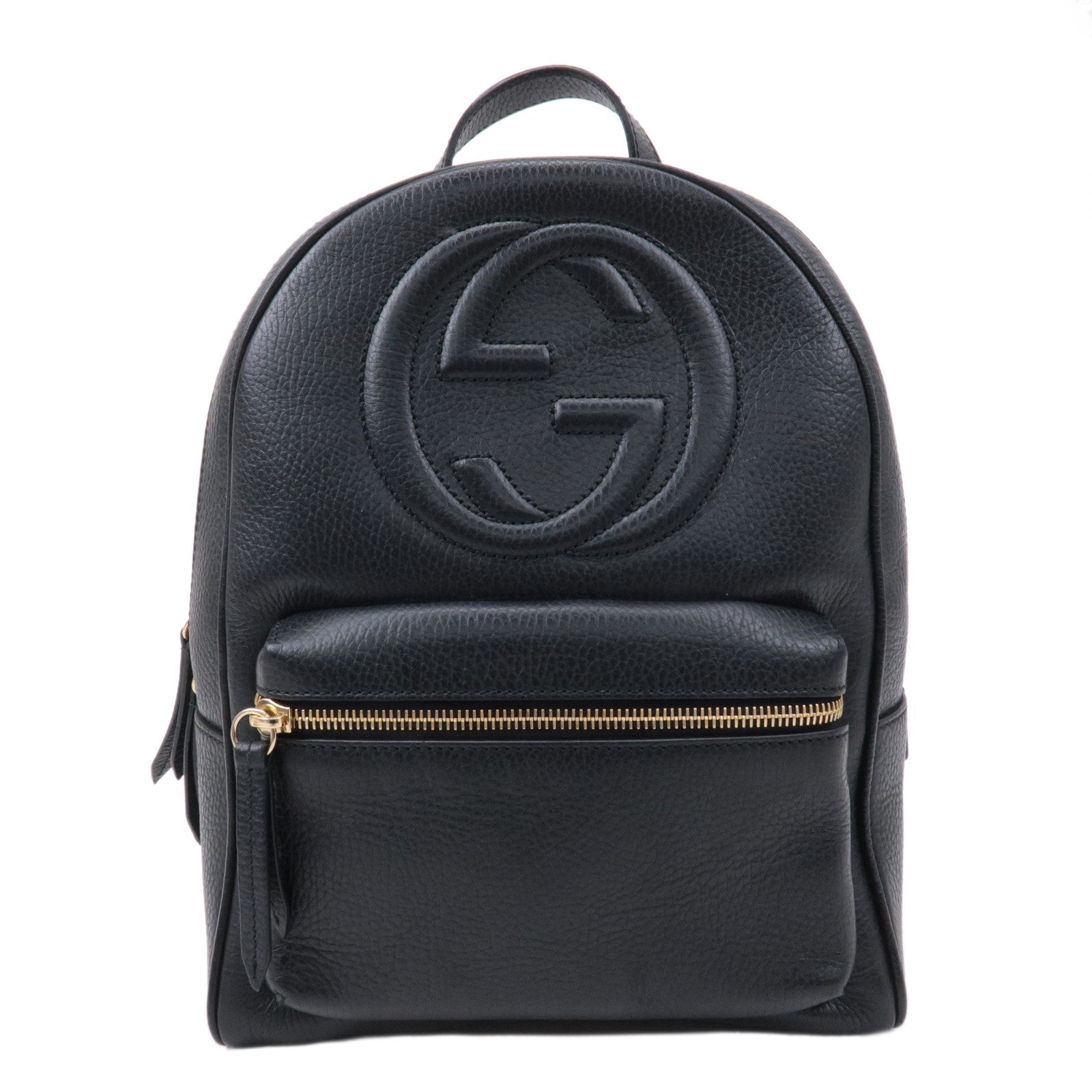 GUCCI-SOHO-Interlocking-Leather-Back-Pack-Ruck-Sack-Black-536192