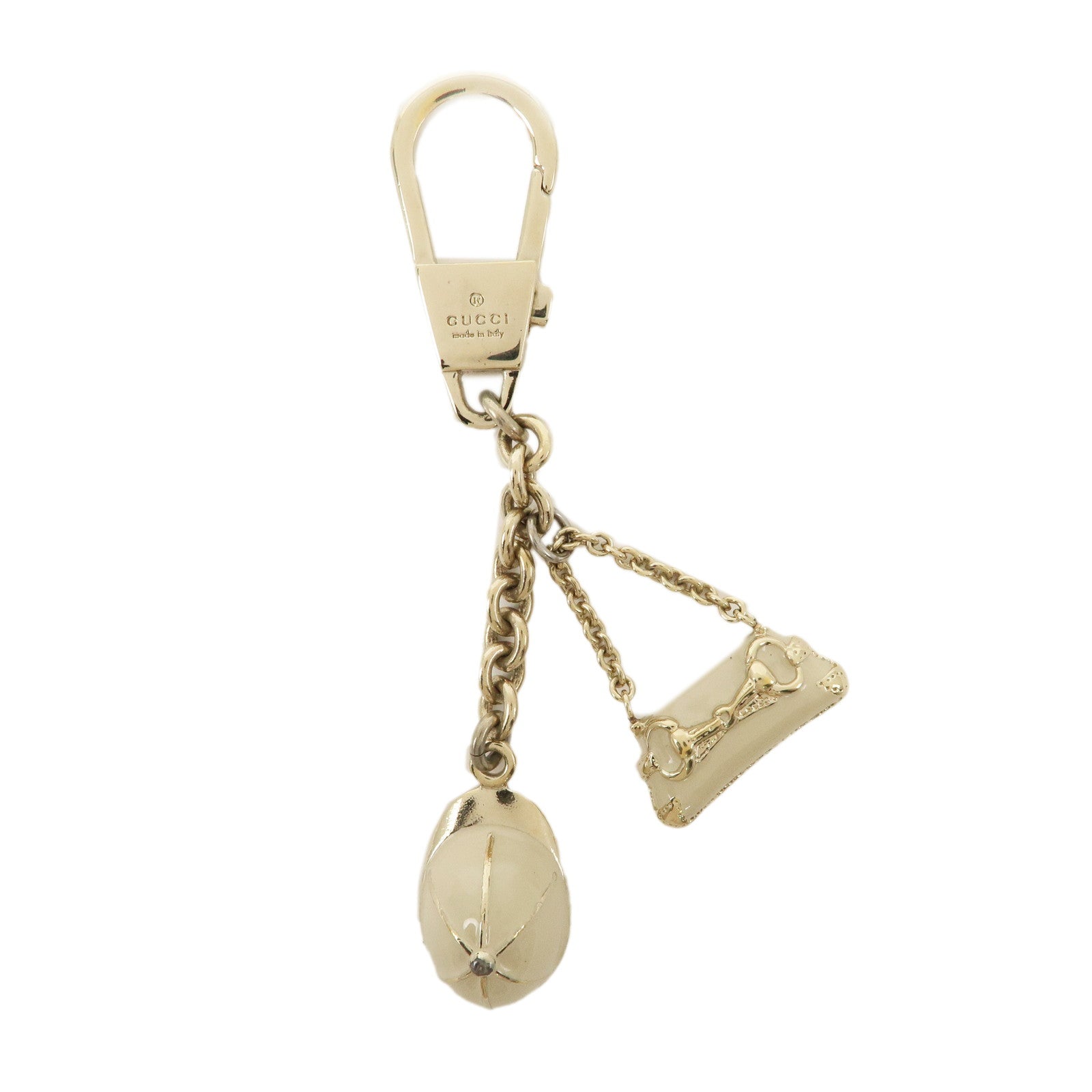 GUCCI Metal Hat 
Bag Design Bag Charm Ivory