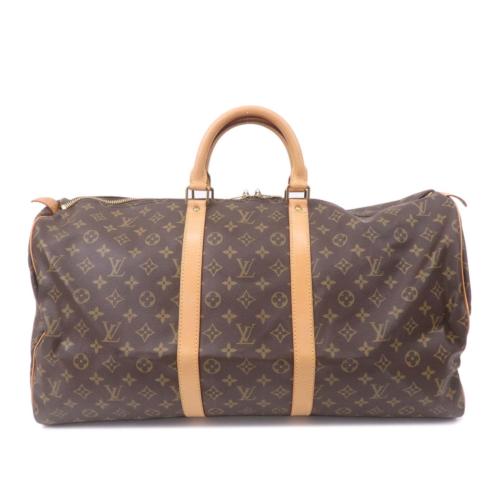 Louis-Vuitton-Monogram-Keep-All-55-Boston-Bag-Brown-M41424