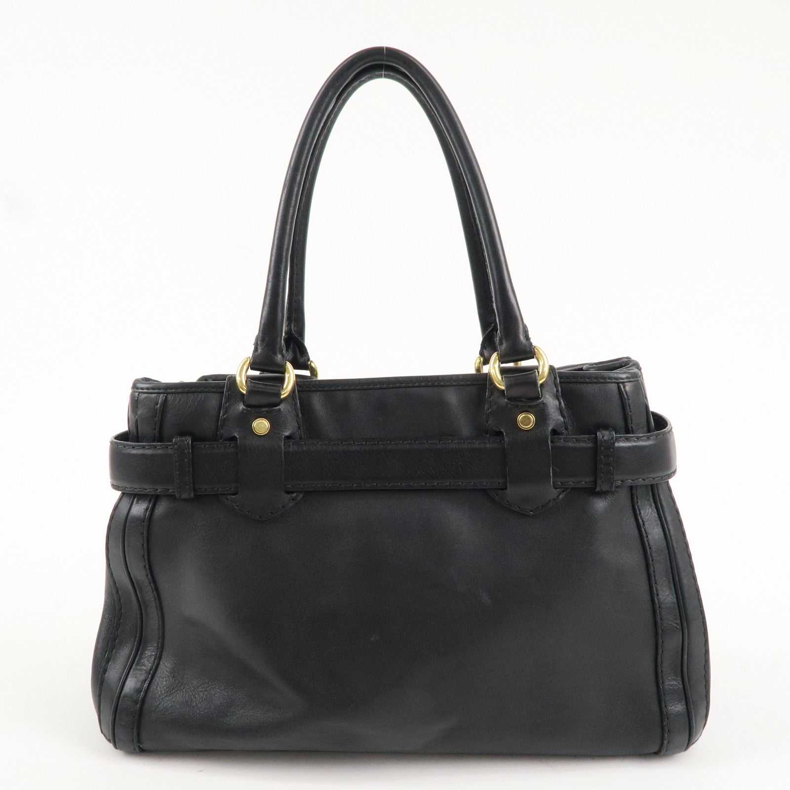 GUCCI GG Running Leather Tote Bag Hand Bag Black 247183