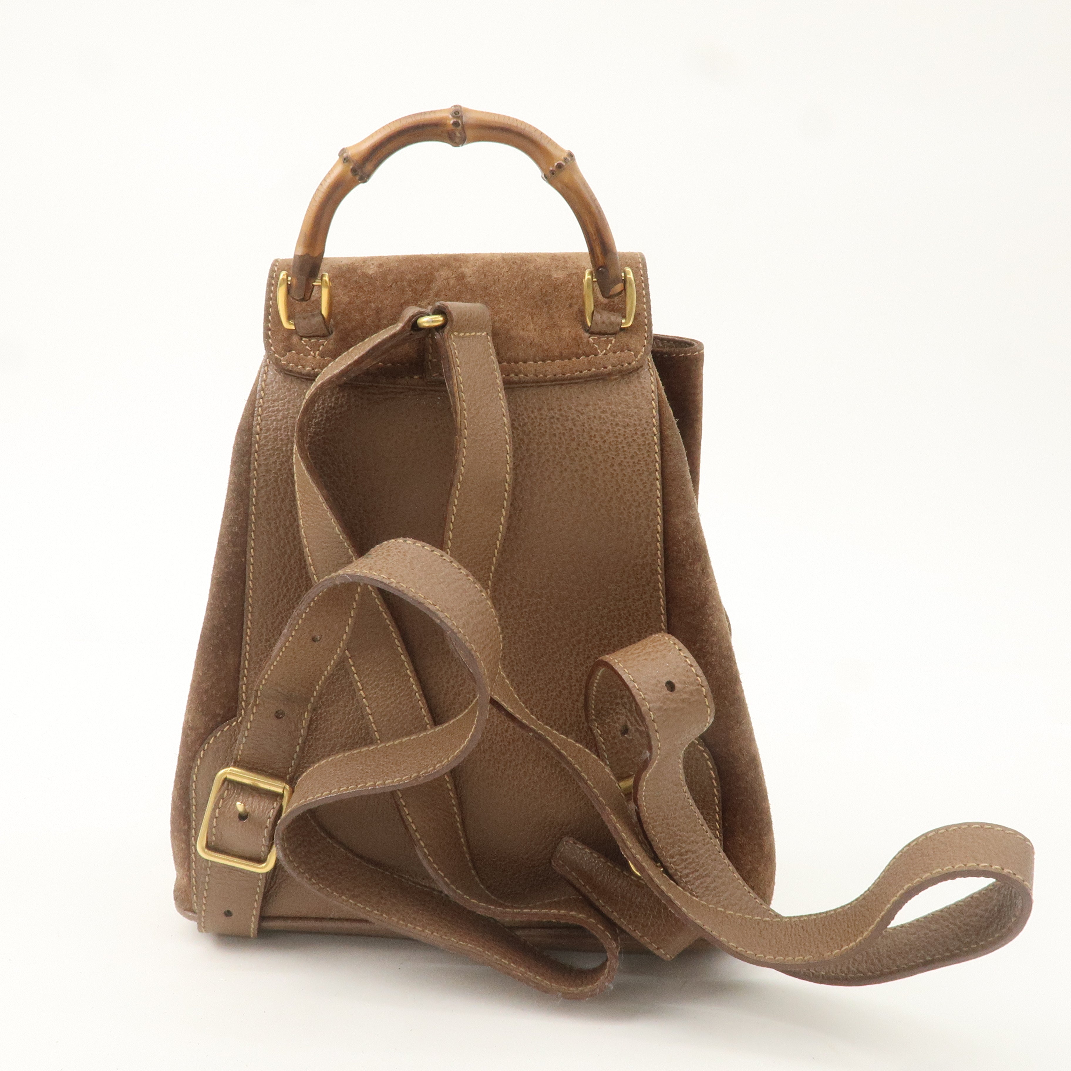 GUCCI Bamboo Suede Leather Mini Back Pack Brown 003郢晢ｽｻ繝ｻ・ｽEﾂ･2058郢晢ｽｻ繝ｻ・ｽEﾂ･0030