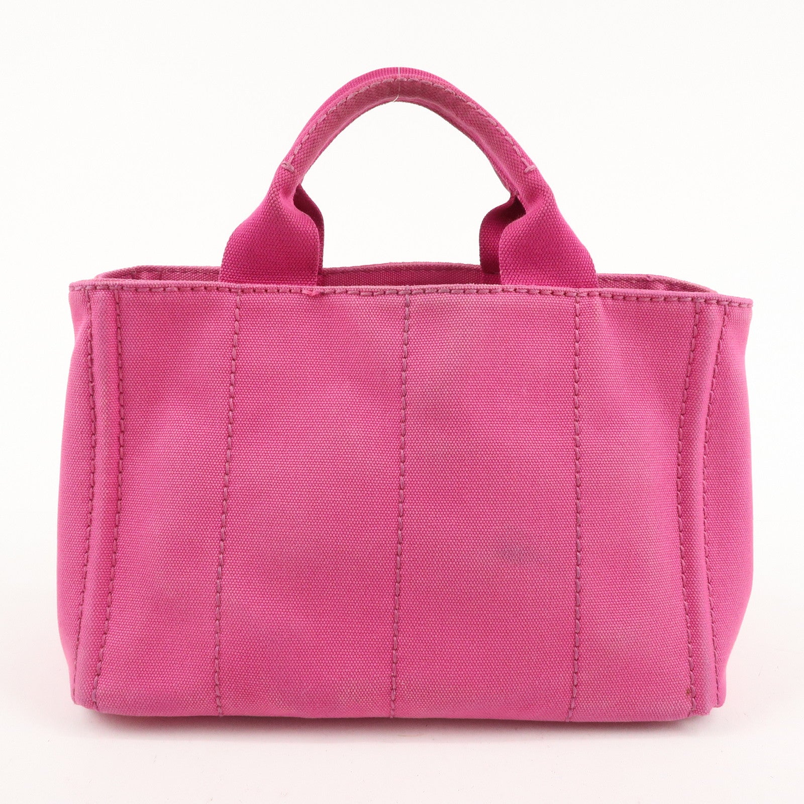 PRADA Canapa Mini Canvas Tote Bag Hand Bag Pink BN2439