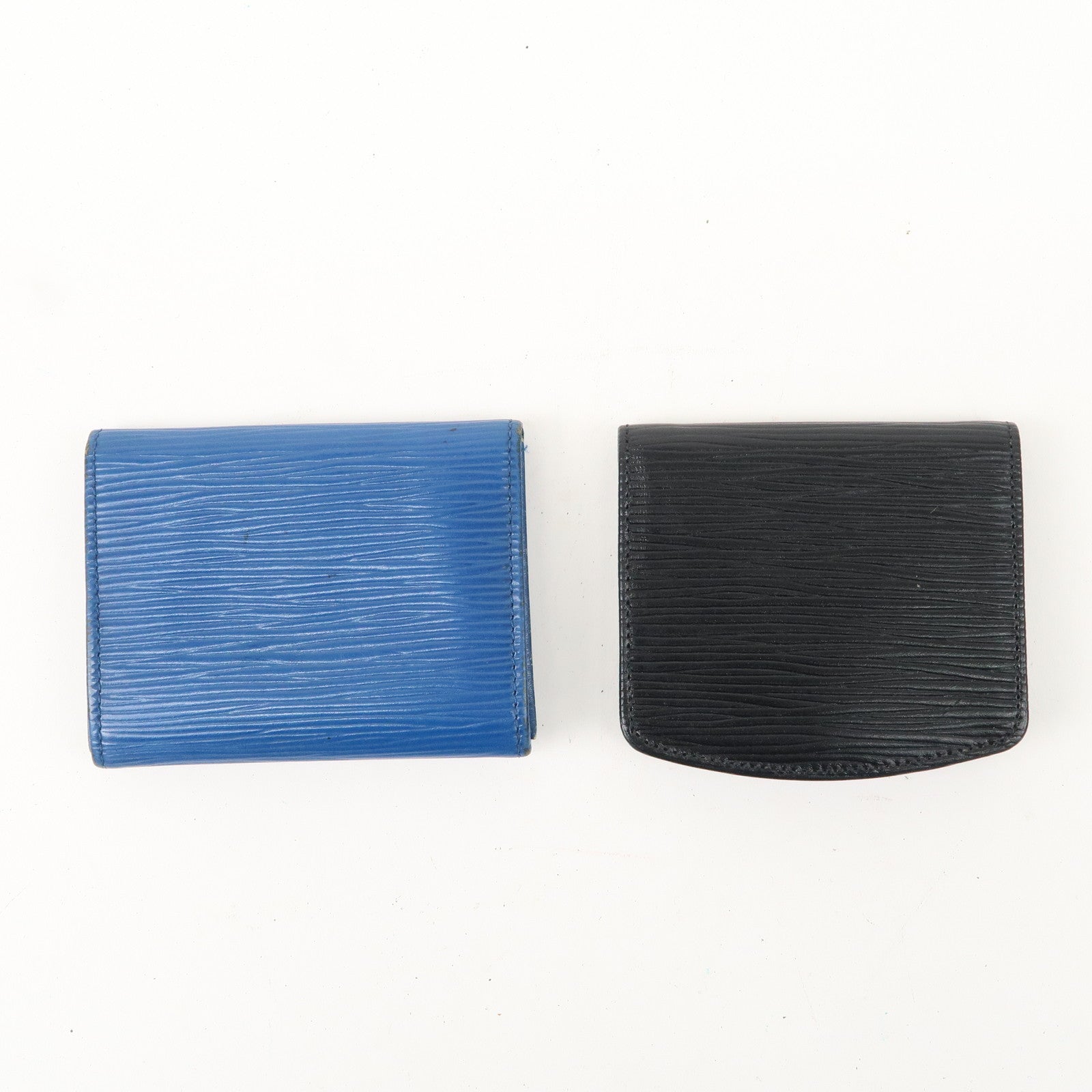 Louis Vuitton Epi Set of 2 Coin Case Blue Black M63415 M63702