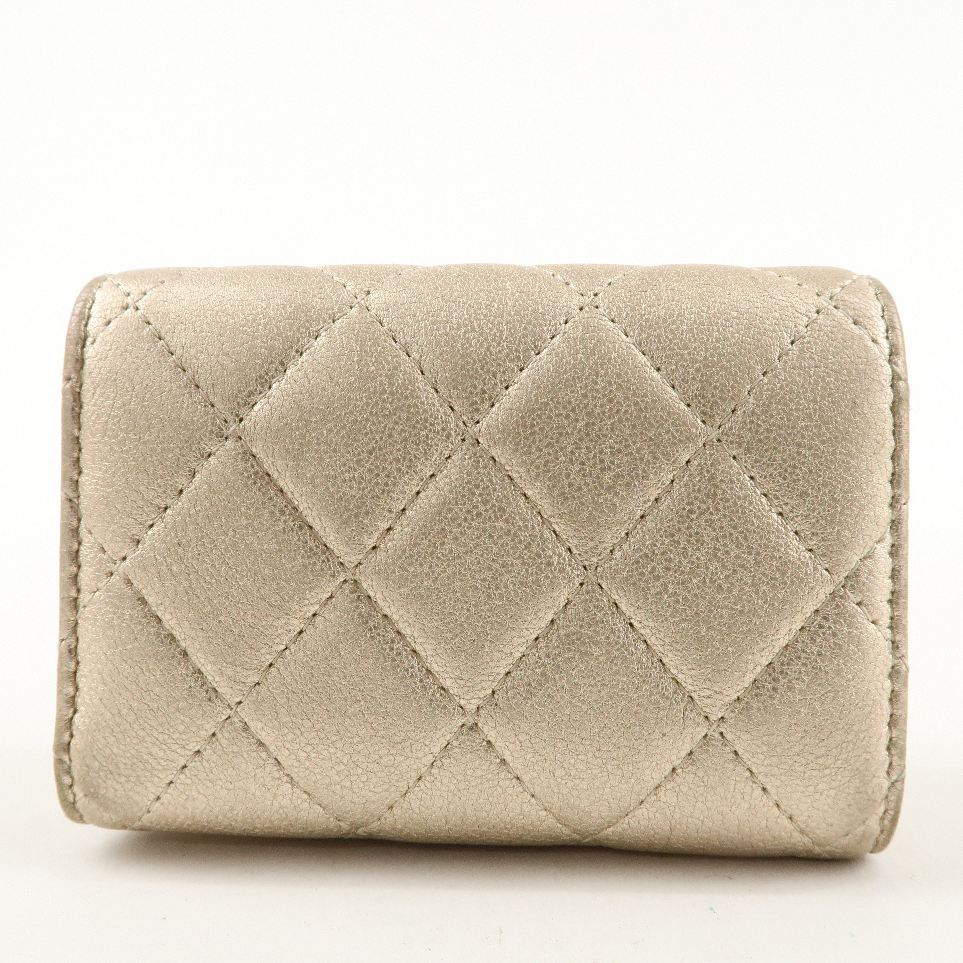 CHANEL Matelasse Lamb Skin Classic Small Flap Wallet AP0230