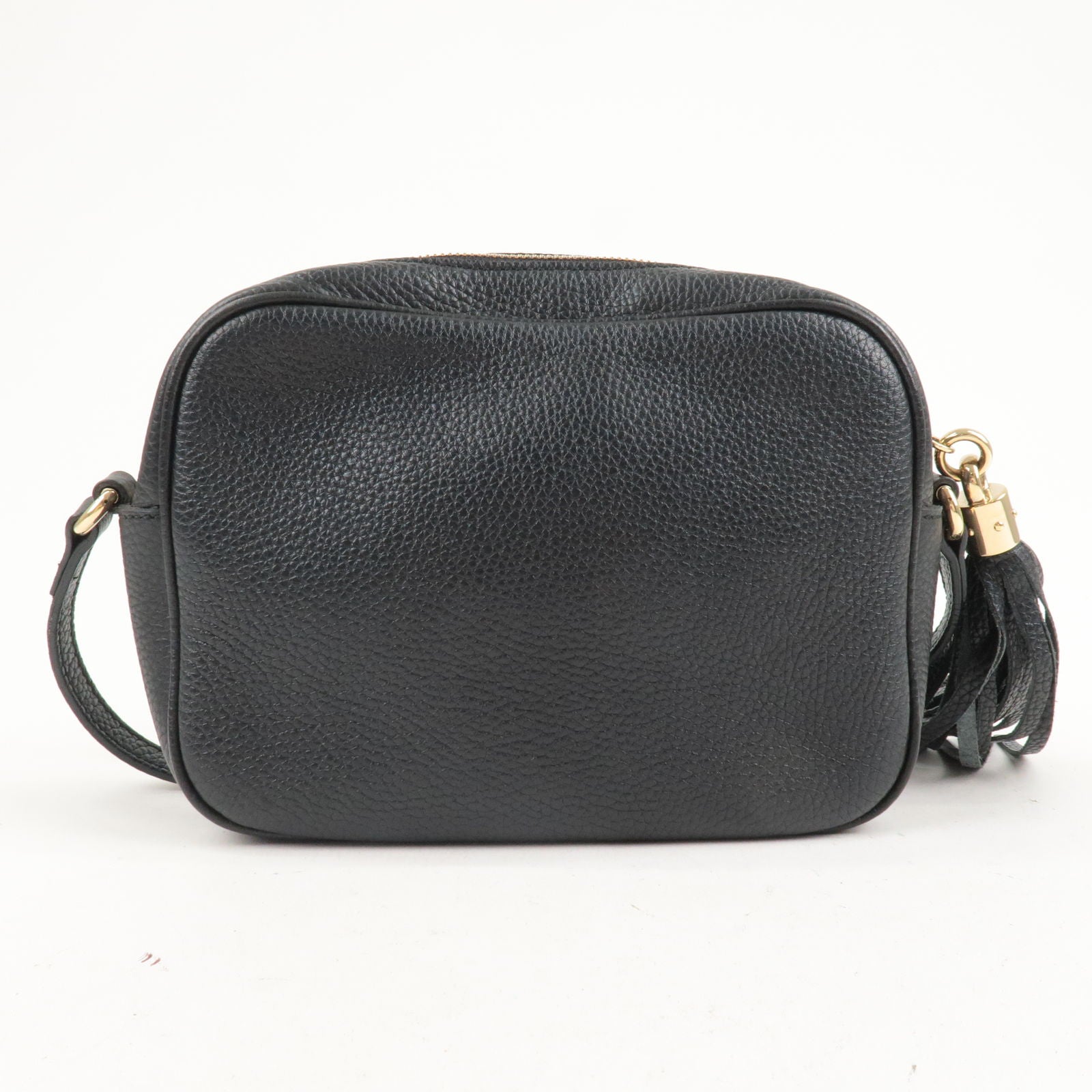 GUCCI SOHO Small Disco Leather Shoulder Bag Black 308364