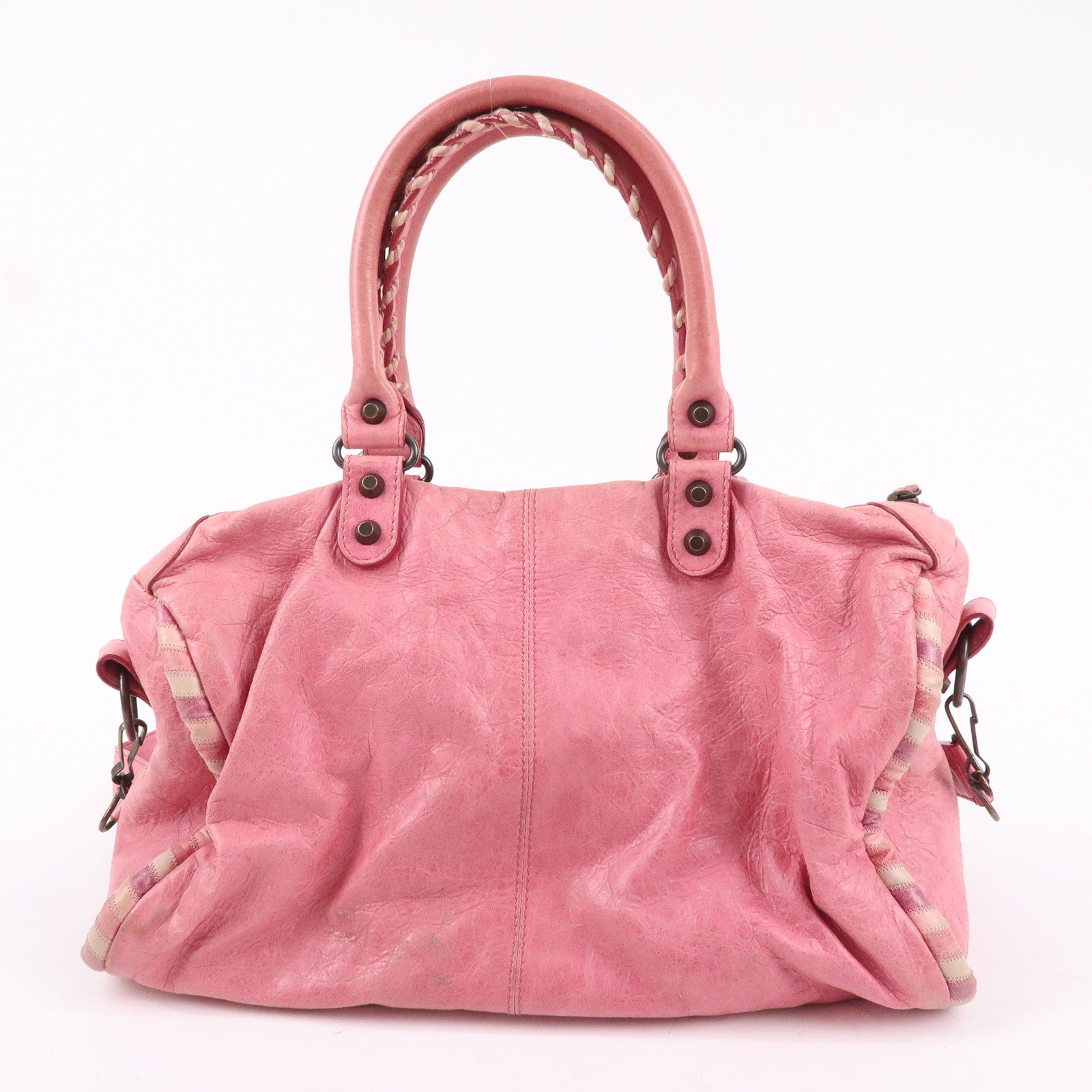 BALENCIAGA The City Leather 2Way Shoulder Hand Bag Pink 246450