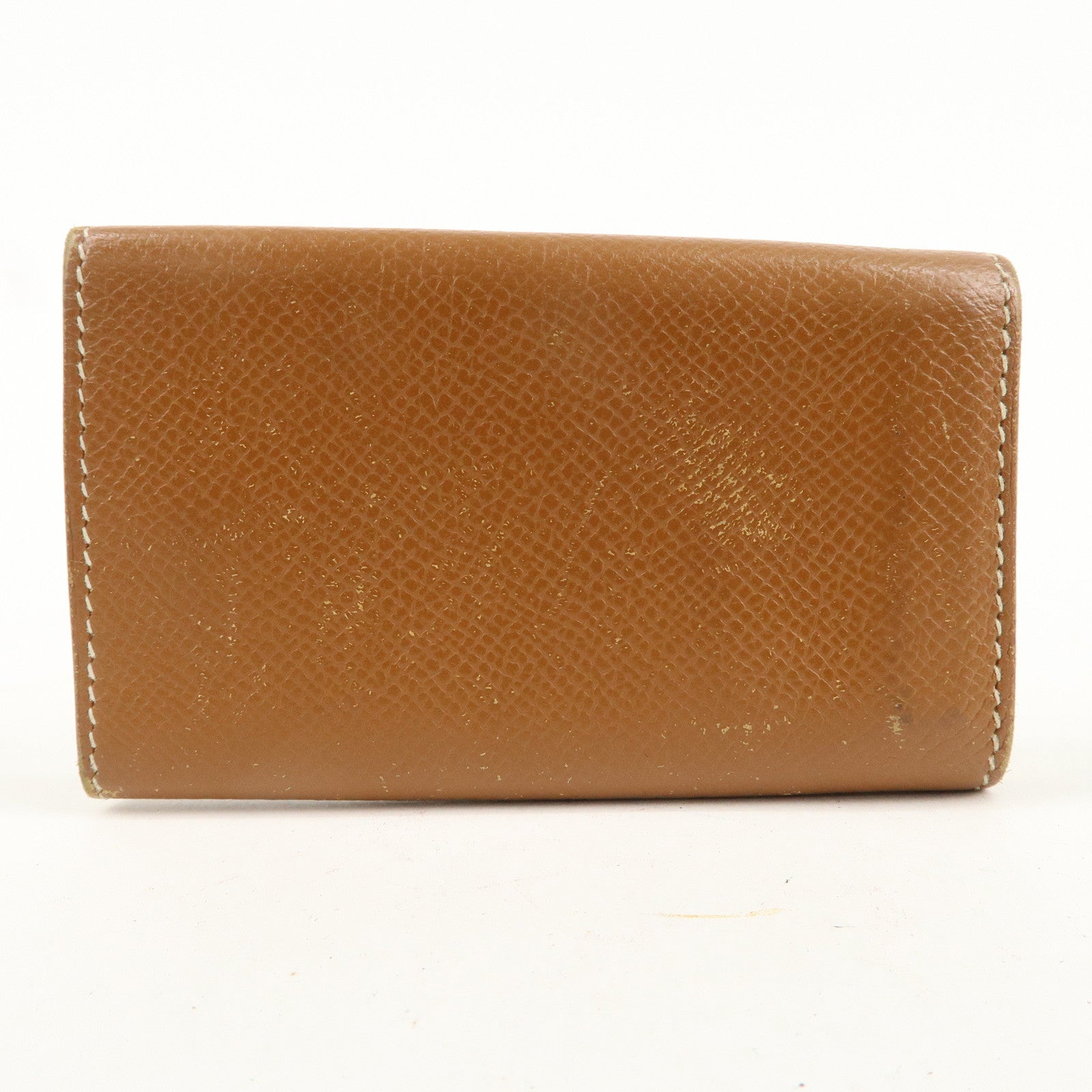 HERMES Epsom Etui Cles 4 L Stamped Key Case Gold Brown