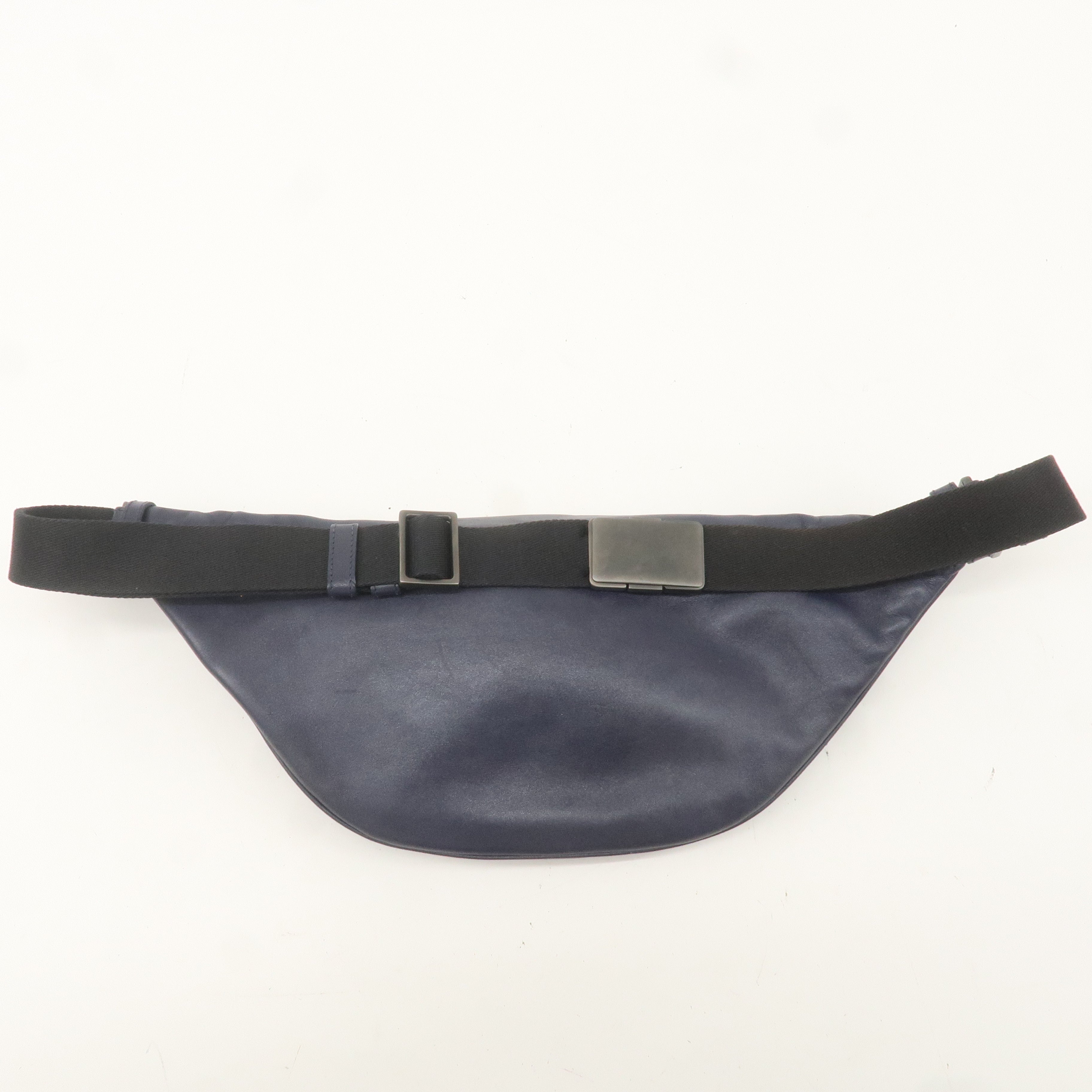 BOTTEGA VENTETA Intrecciato Leather Waist Bag Navy 22310