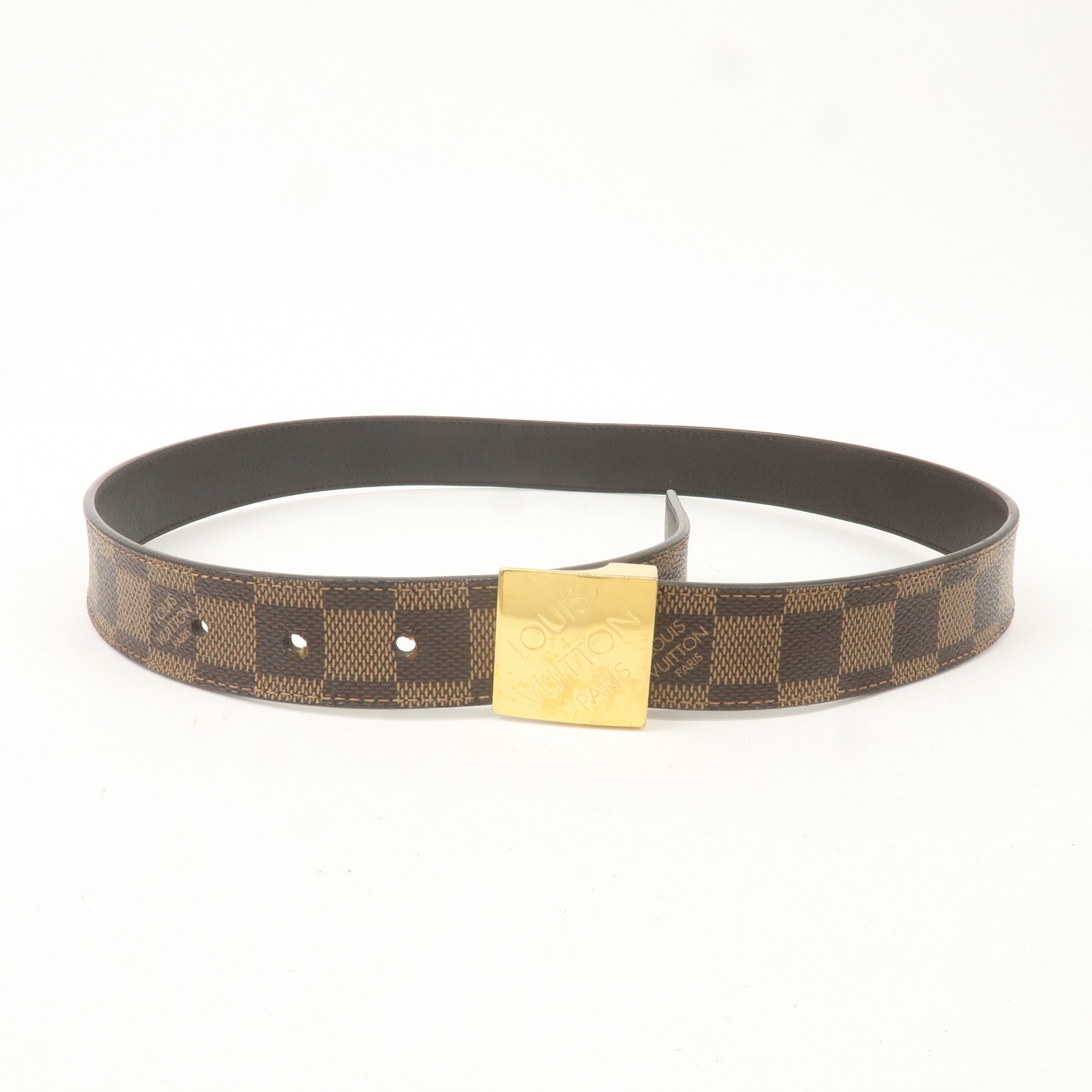 Louis Vuitton Damier Ebene Saint Tulle Carre Belt 75/30 M6944