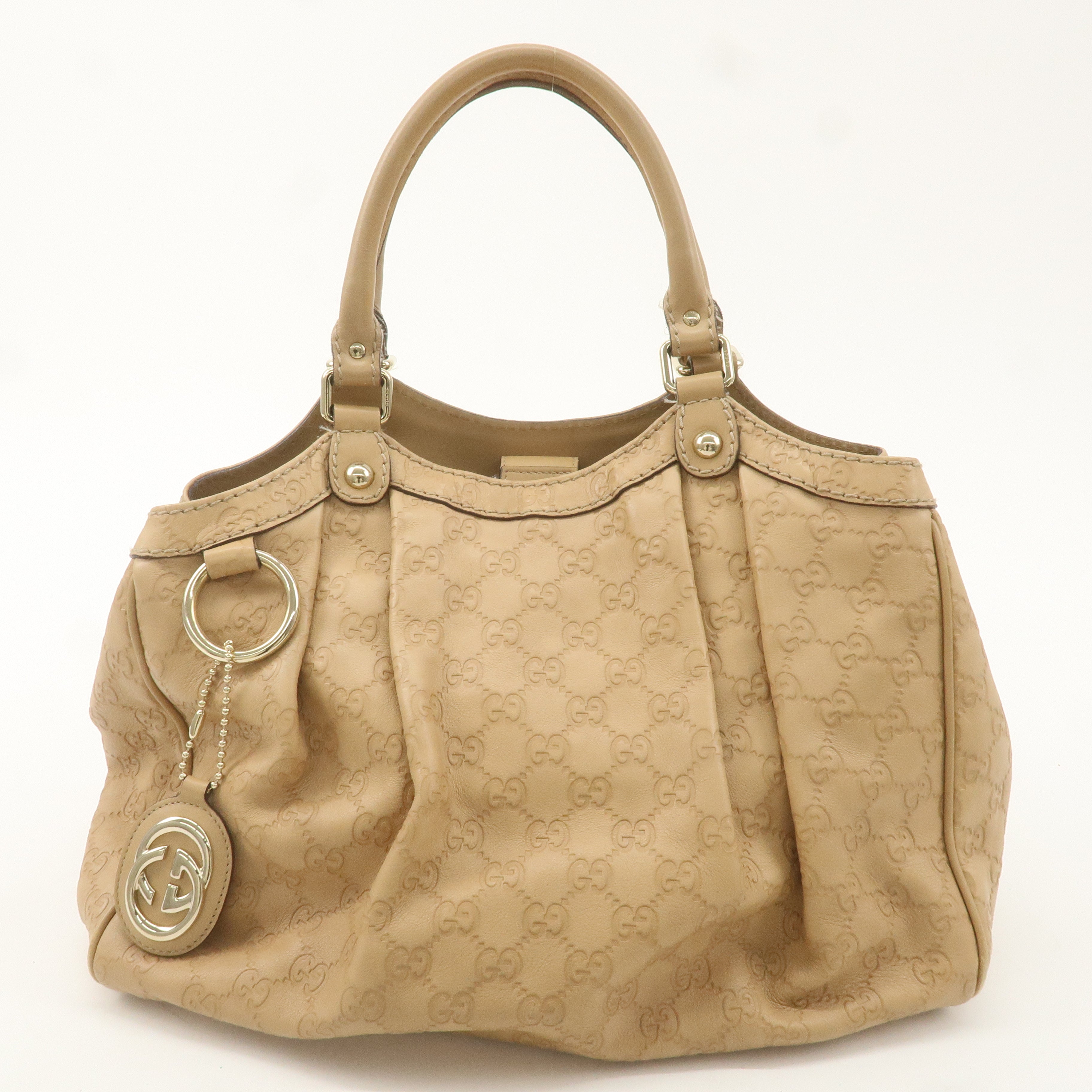 GUCCI Guccissima Leather Hand Bag Beige 211944